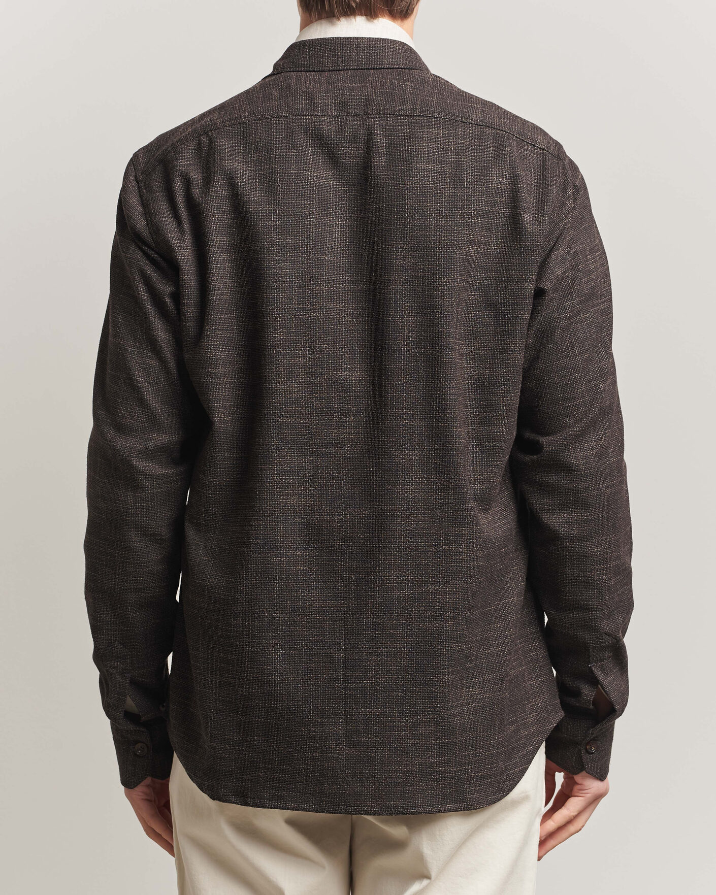 Uomini | Camicie | Kiton | Virgin Wool Overshirt Dark Brown