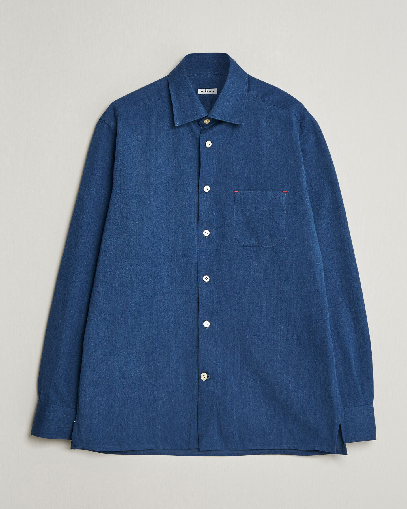 Uomini | Camicie | Kiton | Denim Sport Shirt Medium Blue
