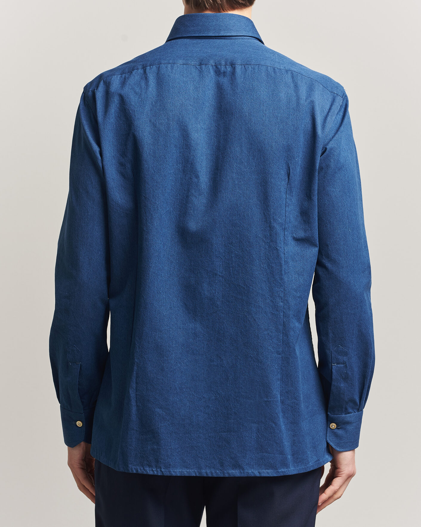 Uomini | Camicie | Kiton | Denim Sport Shirt Medium Blue