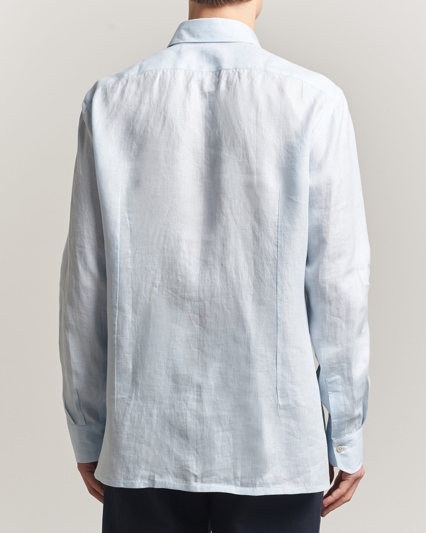 Uomini | Camicie | Kiton | Linen Sport Shirt Light Blue
