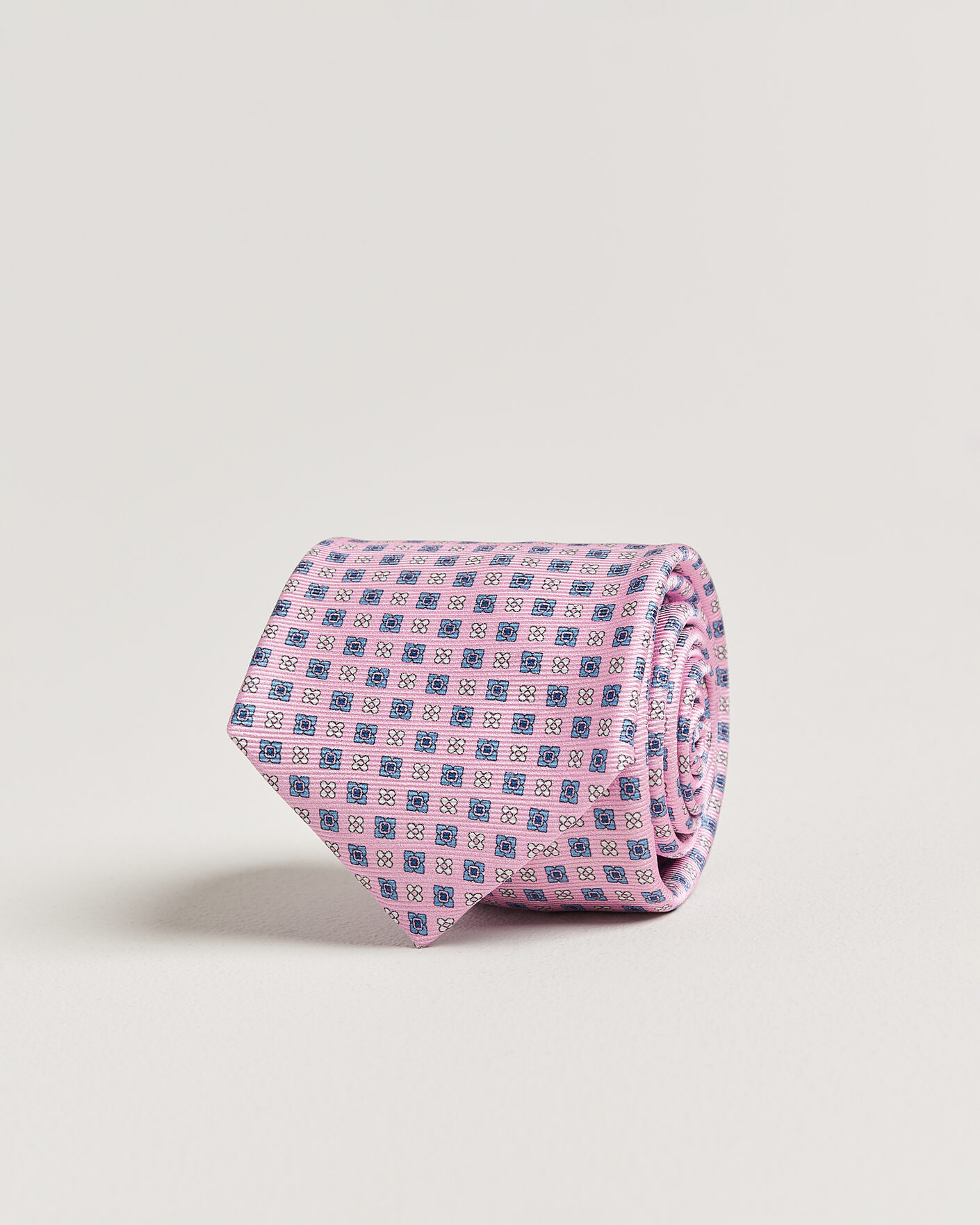 Uomini | Kiton Printed Flower Silk Tie Pink | Kiton | Printed Flower Silk Tie Pink