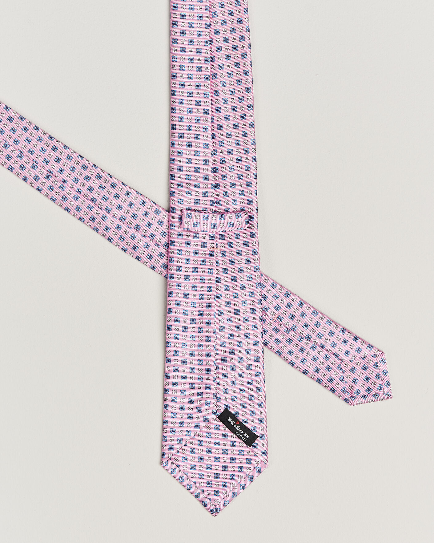 Uomini | Kiton Printed Flower Silk Tie Pink | Kiton | Printed Flower Silk Tie Pink