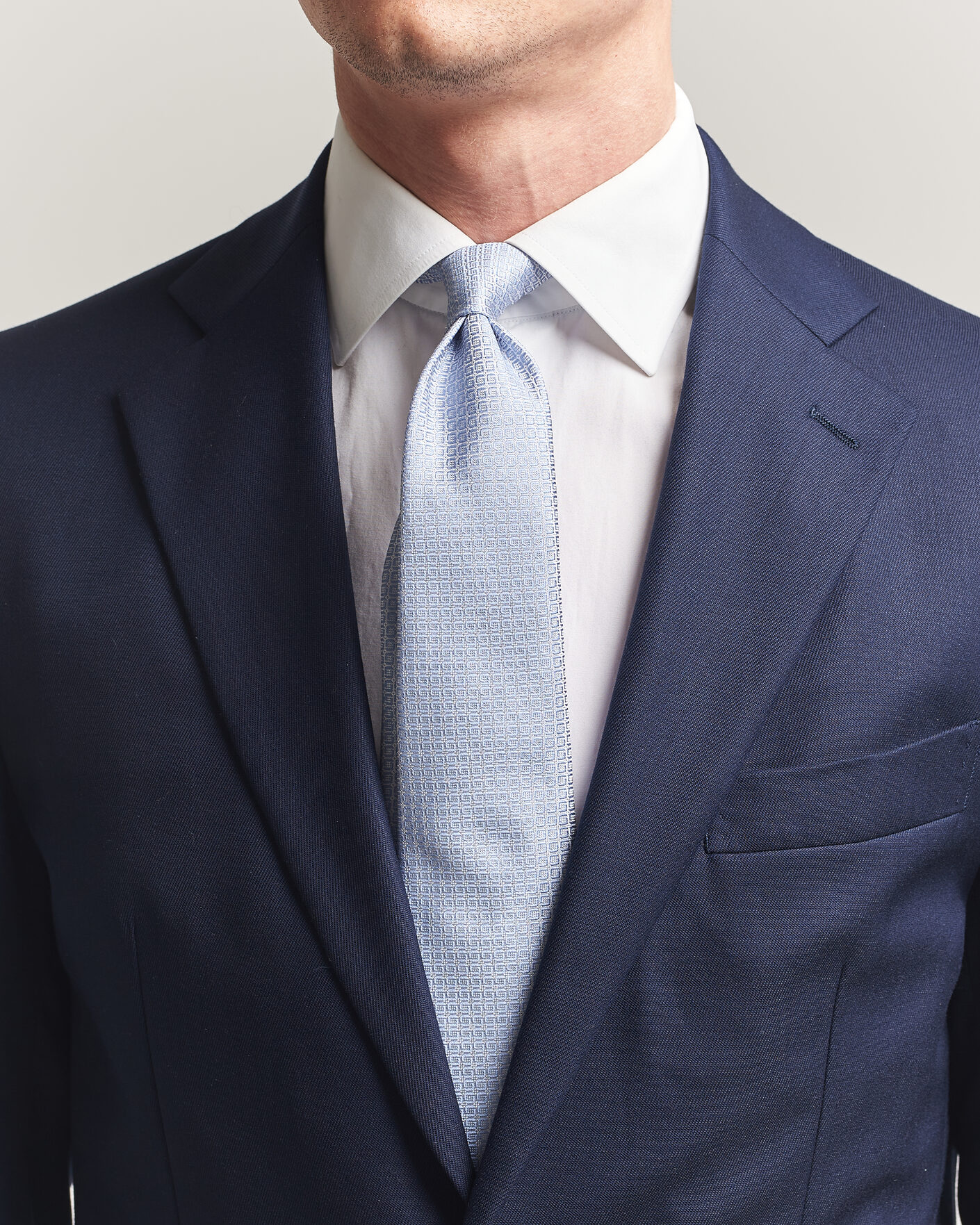 Uomini | Cravatte | Kiton | Micro Structure Silk Tie Sky Blue