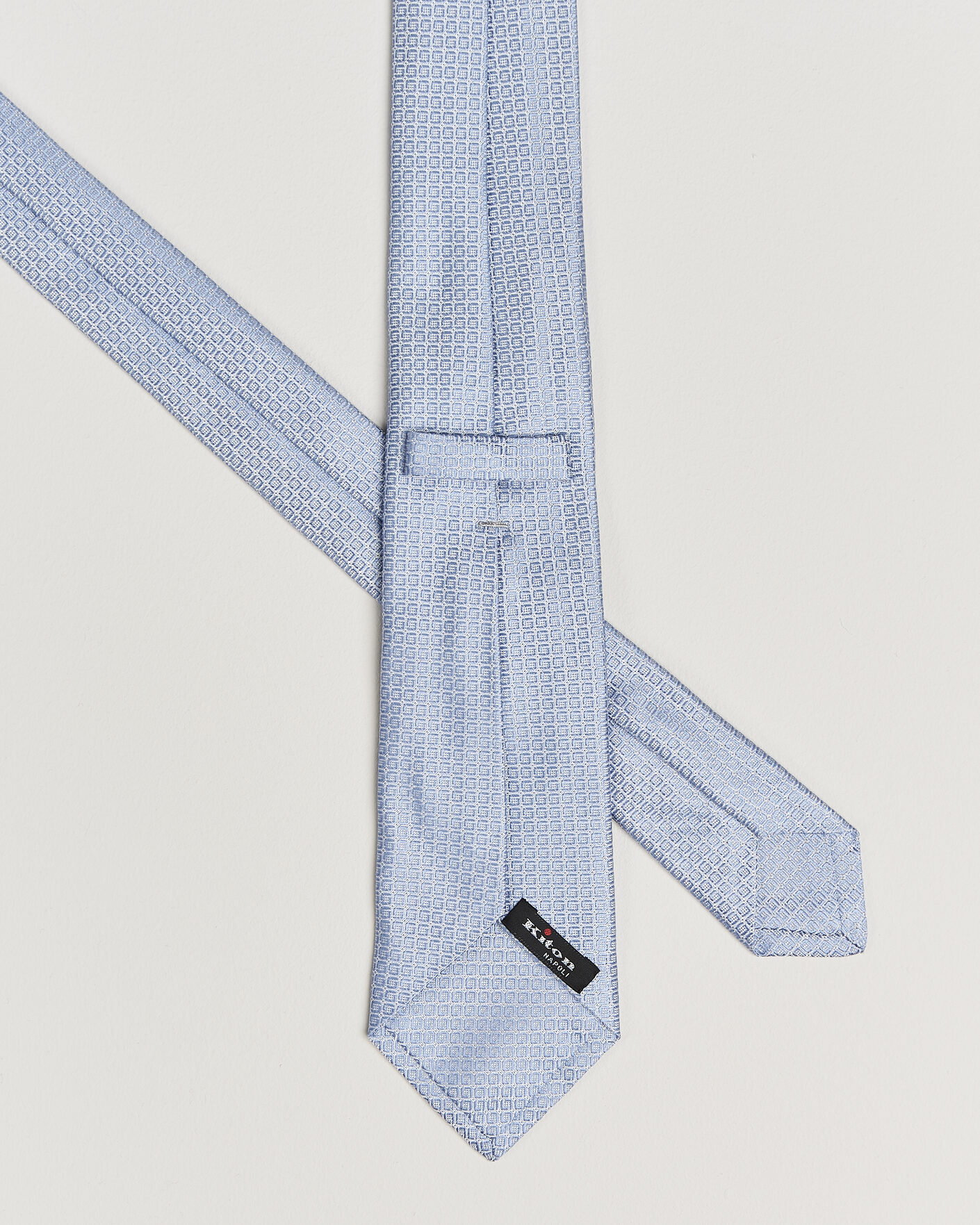 Uomini | Cravatte | Kiton | Micro Structure Silk Tie Sky Blue