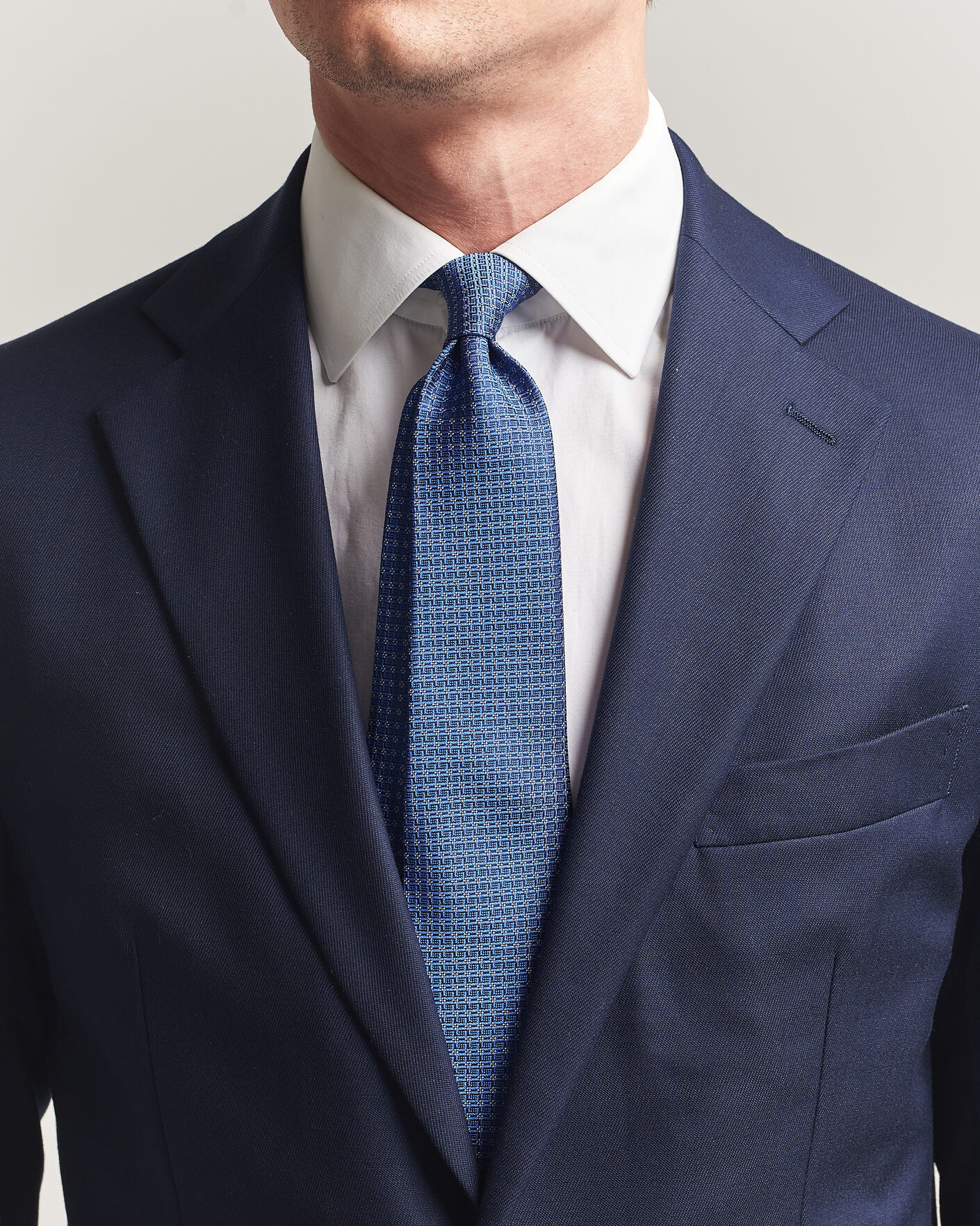 Uomini | Cravatte | Kiton | Micro Structure Silk Tie Navy