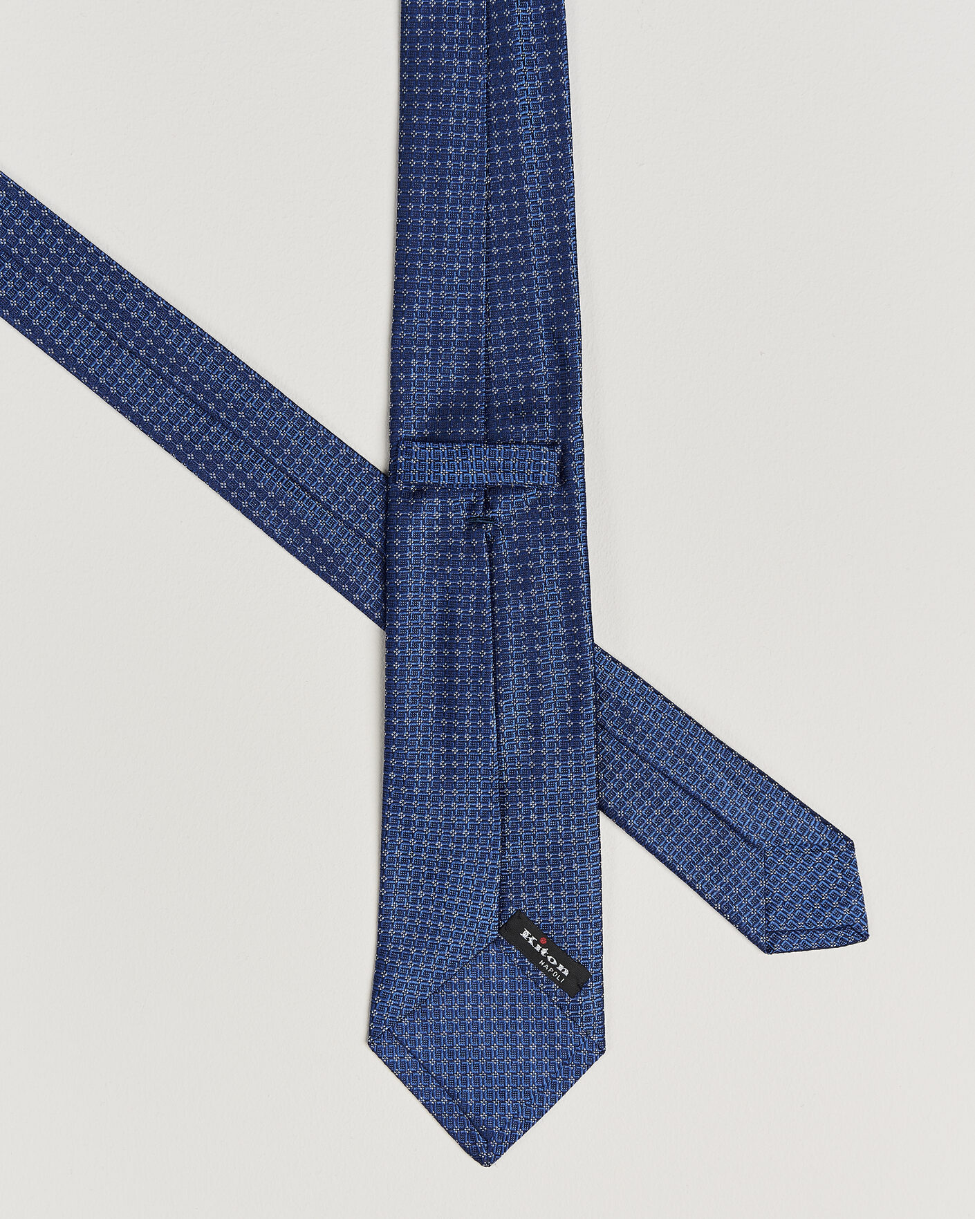 Uomini | Cravatte | Kiton | Micro Structure Silk Tie Navy