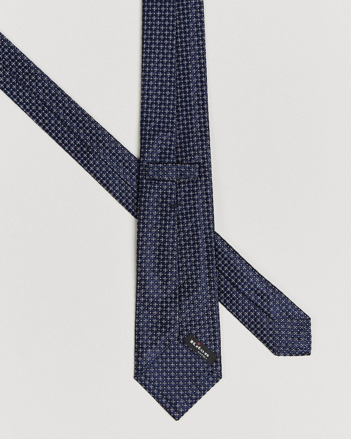Uomini | Cravatte | Kiton | Flower Jacquard Silk Tie Navy