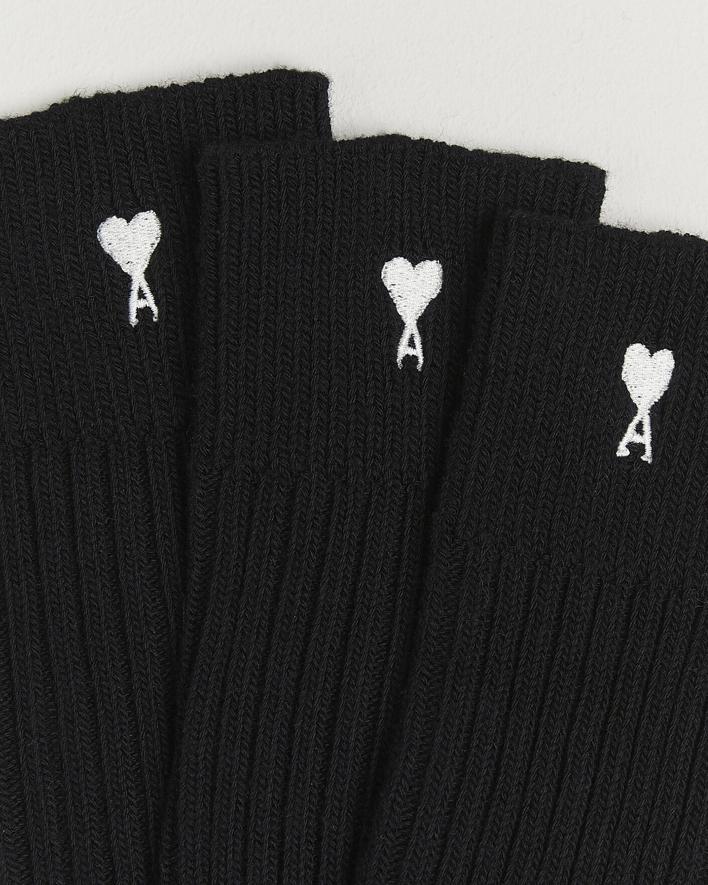 Uomini | Biancheria intima | AMI | 3-Pack Heart Logo Cotton Socks Black