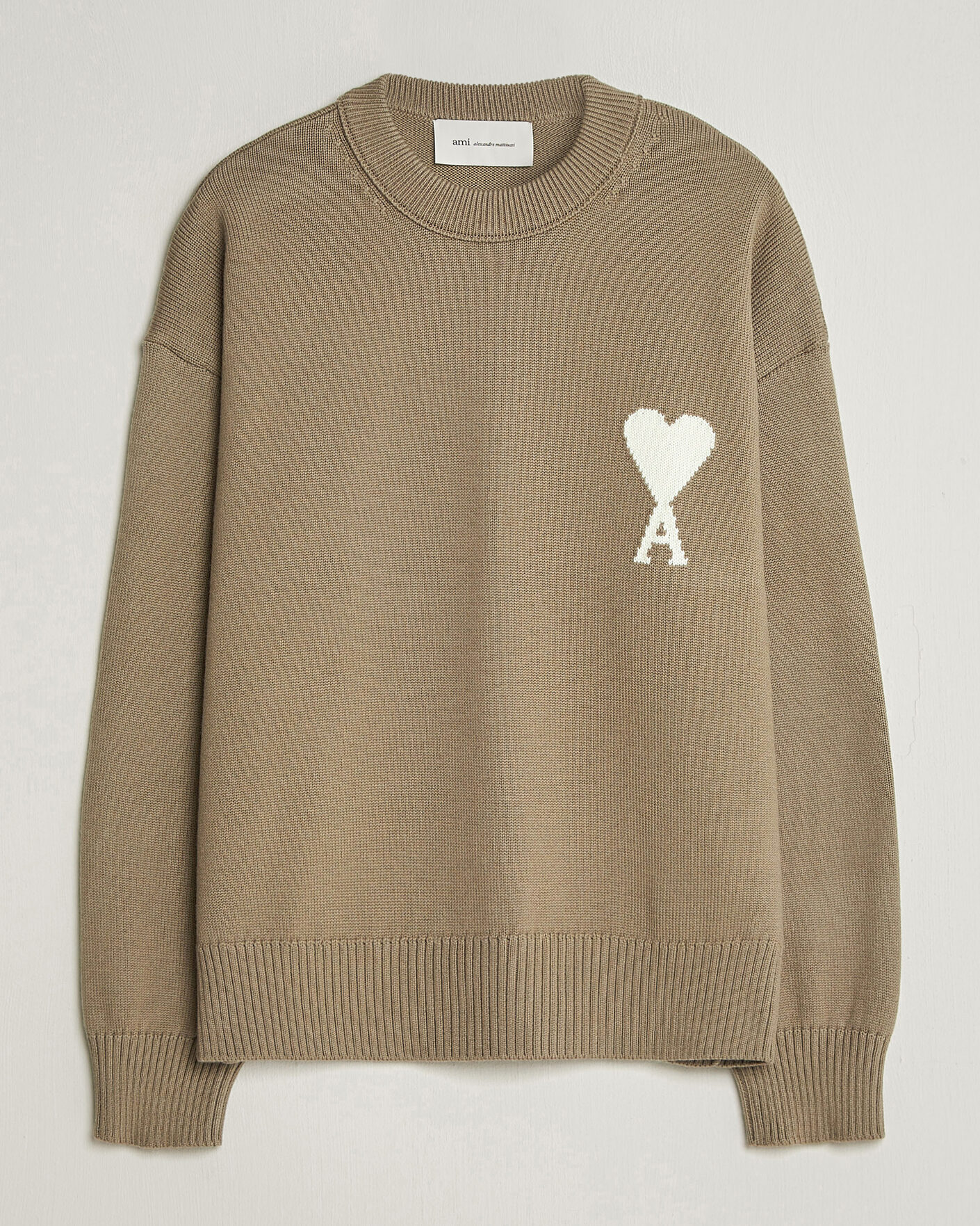Uomini | Maglieria | AMI | Big Heart Wool Sweater Beige