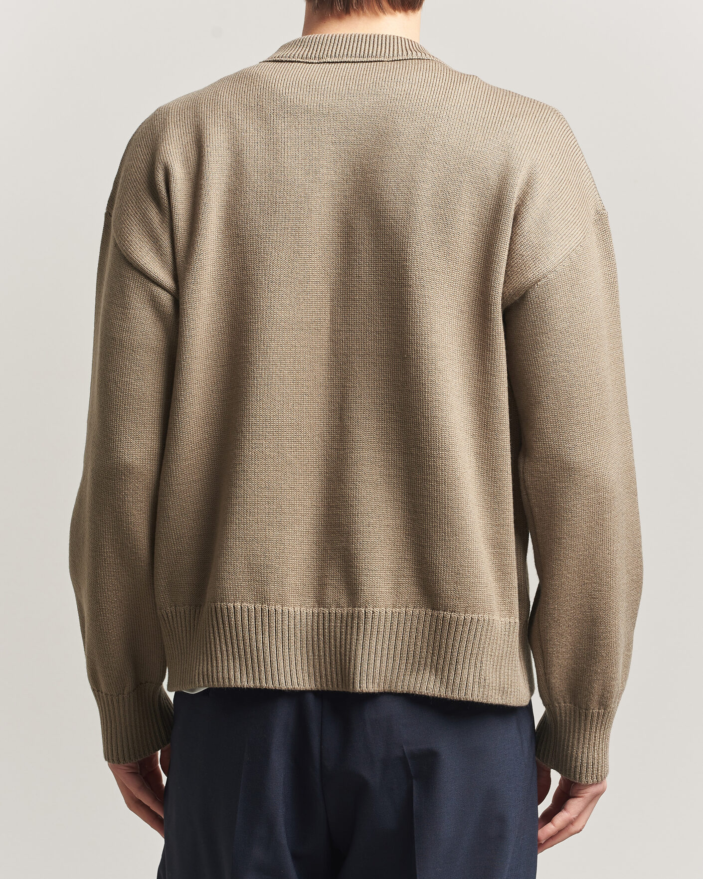 Uomini | Maglieria | AMI | Big Heart Wool Sweater Beige