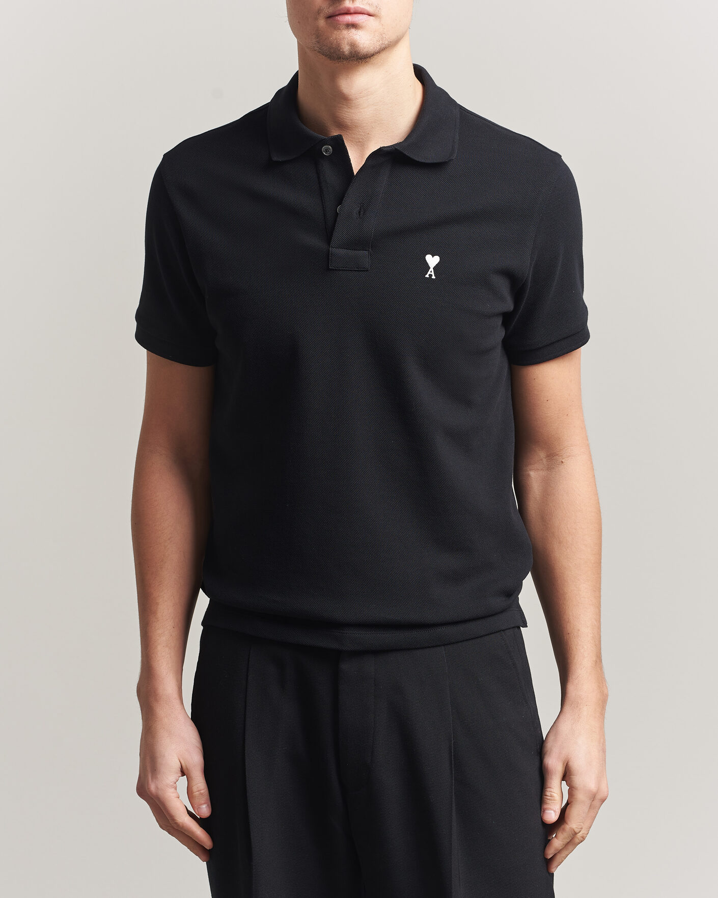 Uomini | Polo | AMI | Contrast Heart Logo Polo Black