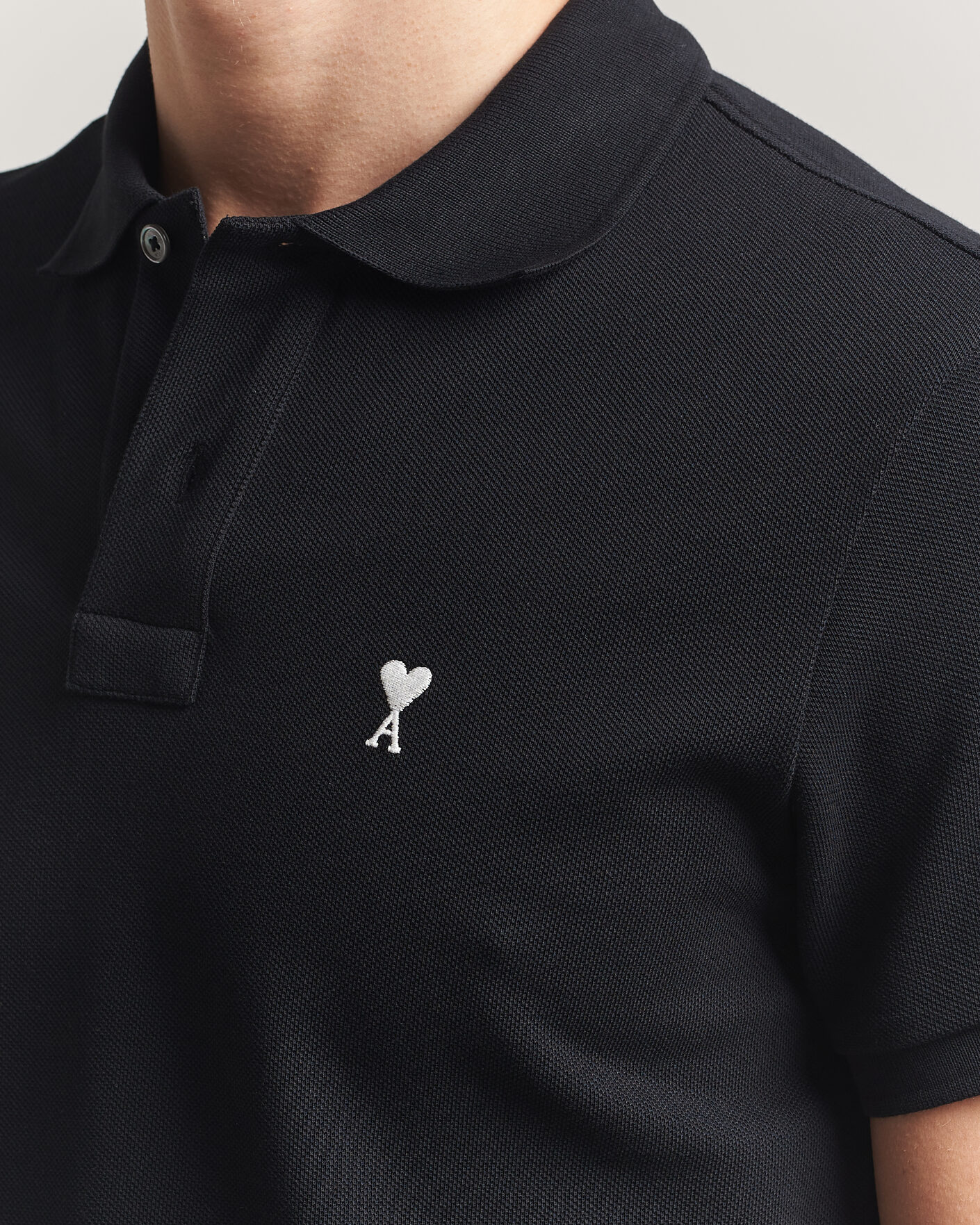 Uomini | Polo | AMI | Contrast Heart Logo Polo Black