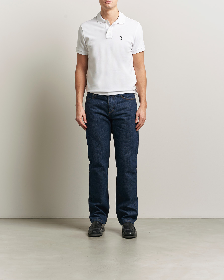 Uomini | Polo | AMI | Contrast Heart Logo Polo White