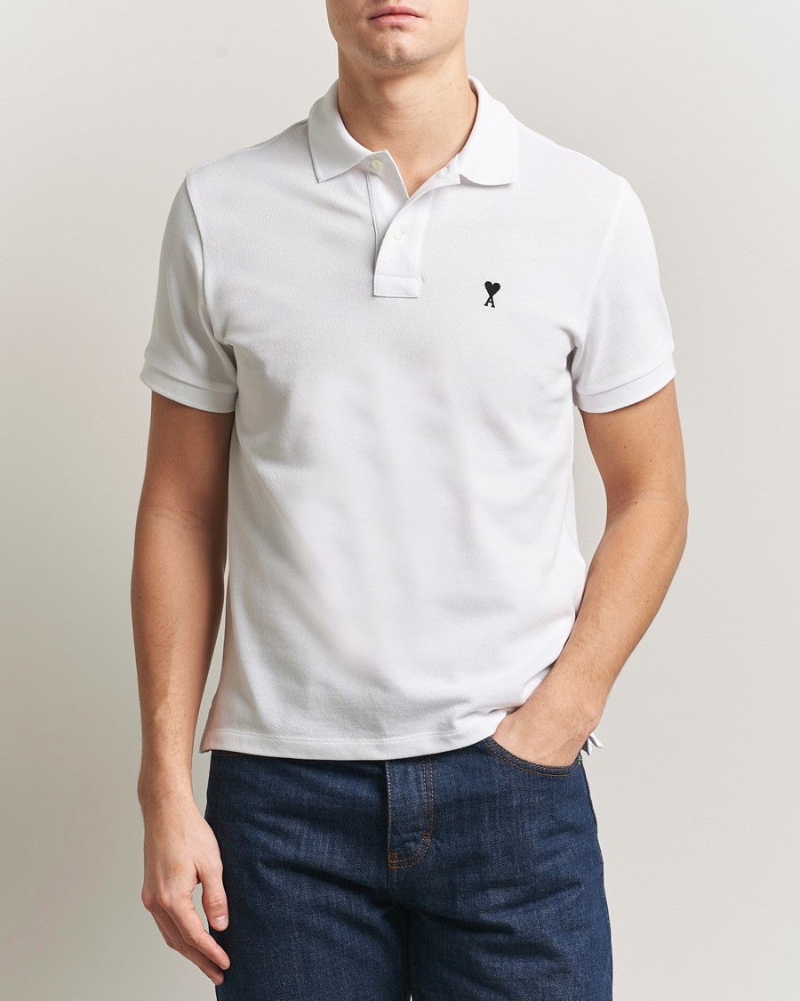 Uomini | Polo | AMI | Contrast Heart Logo Polo White