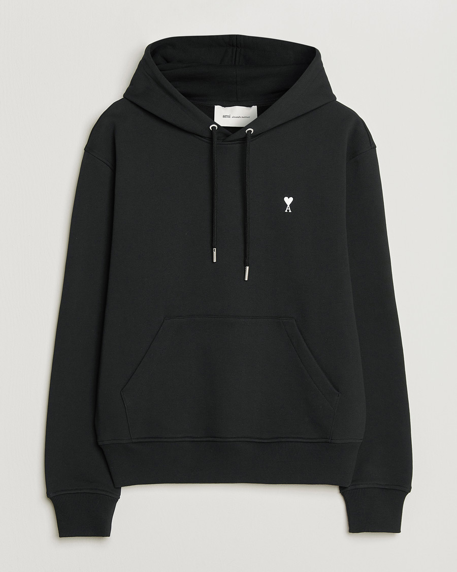Uomini | Maglieria | AMI | Contrast Heart Logo Hoodie Black