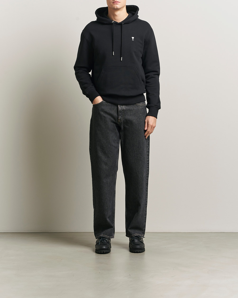 Uomini | Maglieria | AMI | Contrast Heart Logo Hoodie Black