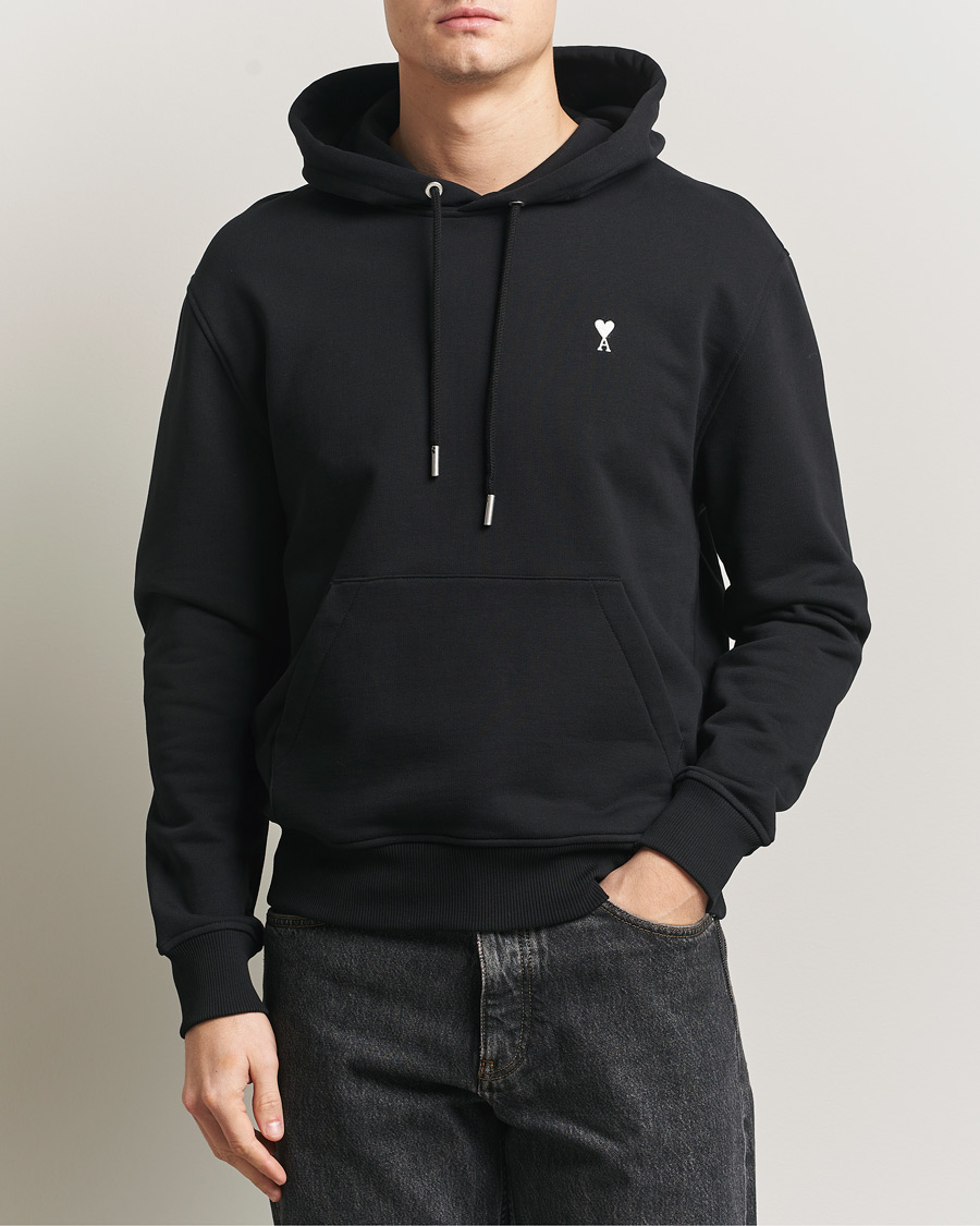 Uomini | Maglieria | AMI | Contrast Heart Logo Hoodie Black