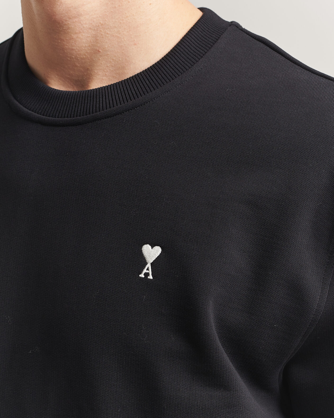 Uomini | Maglieria | AMI | Contrast Heart Logo Sweatshirt Black