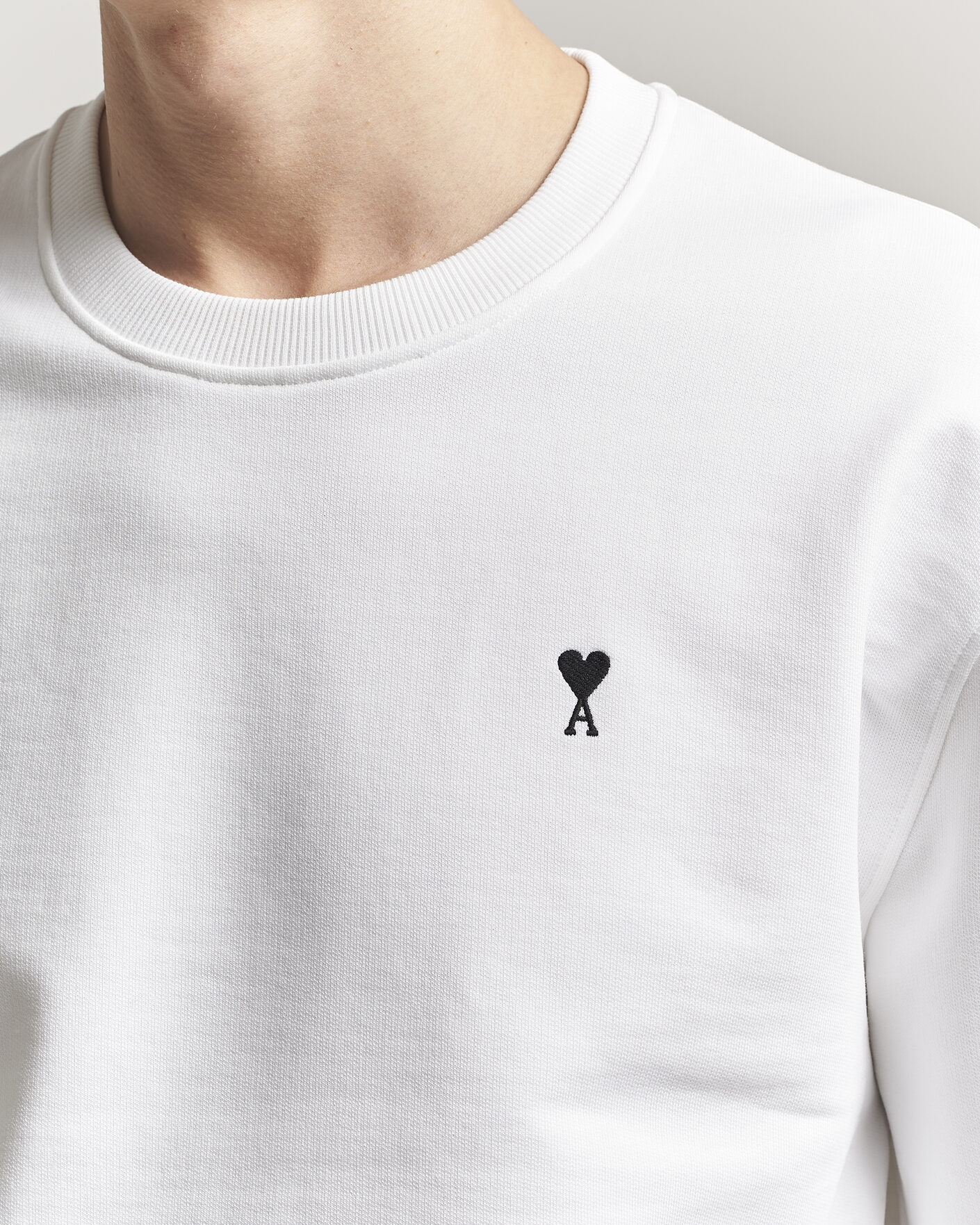 Uomini | Maglieria | AMI | Contrast Heart Logo Sweatshirt White