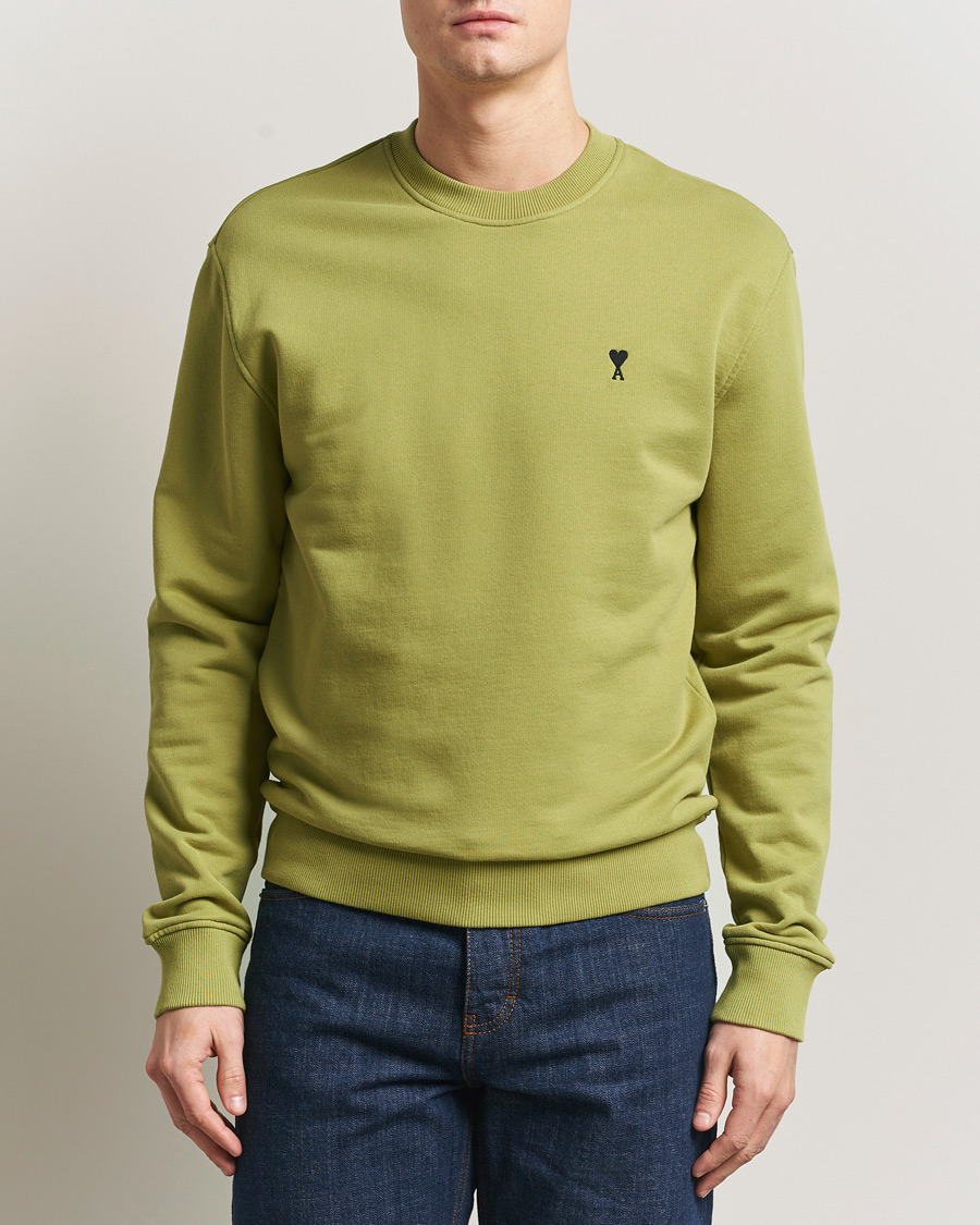 Uomini | Maglieria | AMI | Contrast Heart Logo Sweatshirt Matcha