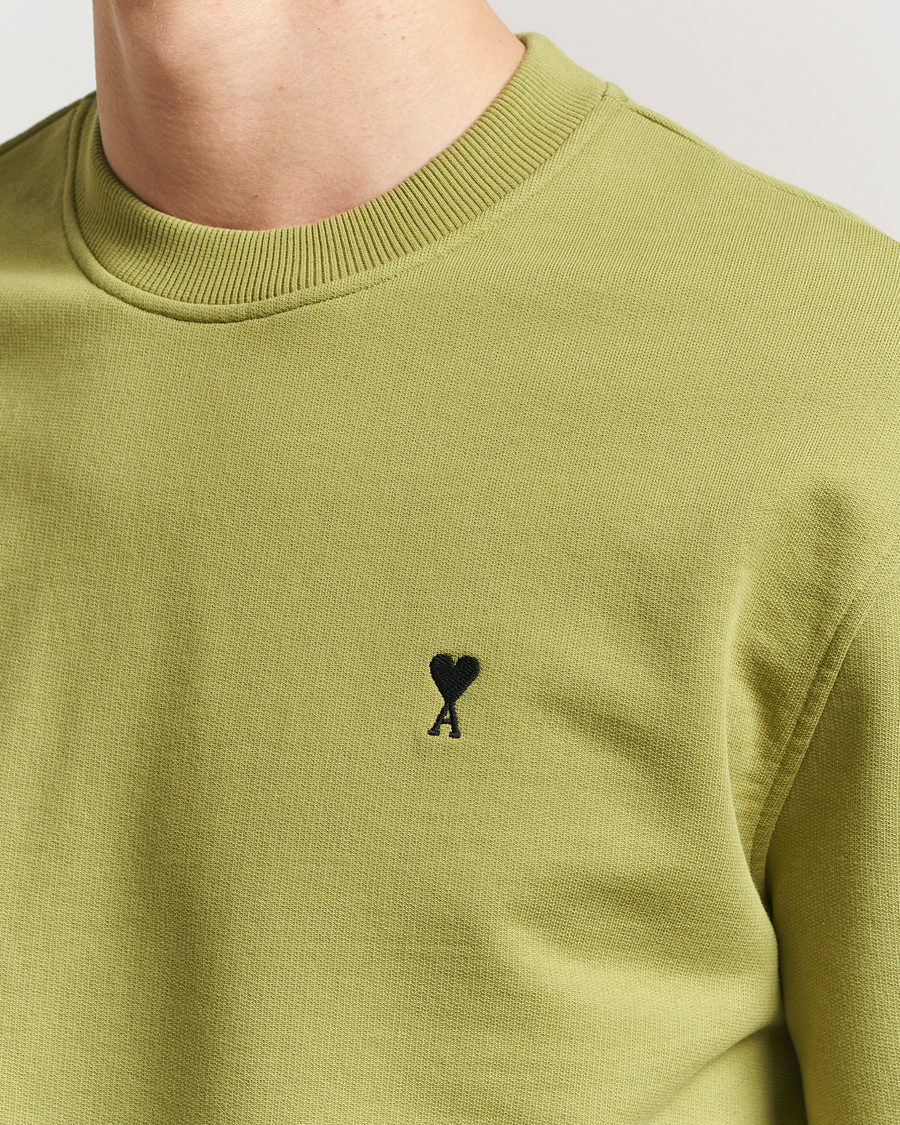 Uomini | Maglieria | AMI | Contrast Heart Logo Sweatshirt Matcha