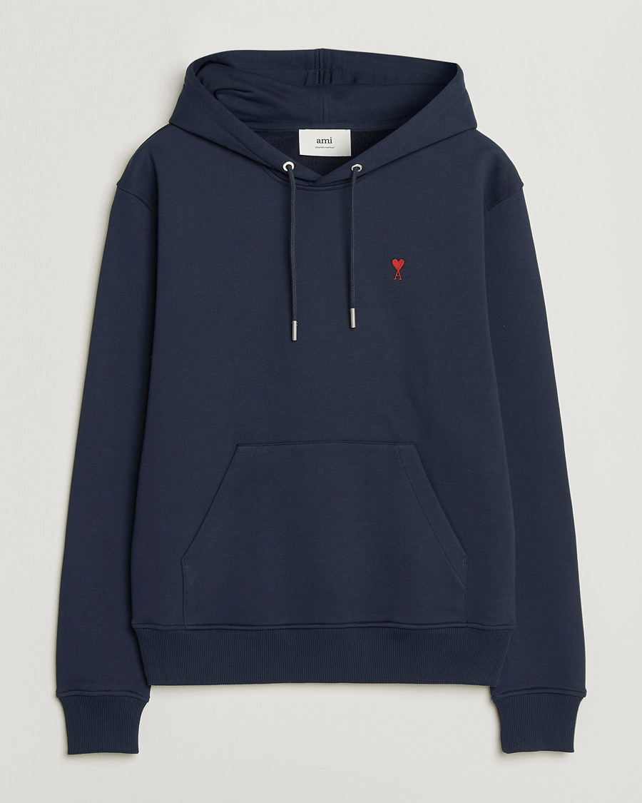 Uomini | Maglieria | AMI | Heart Logo Hoodie Navy