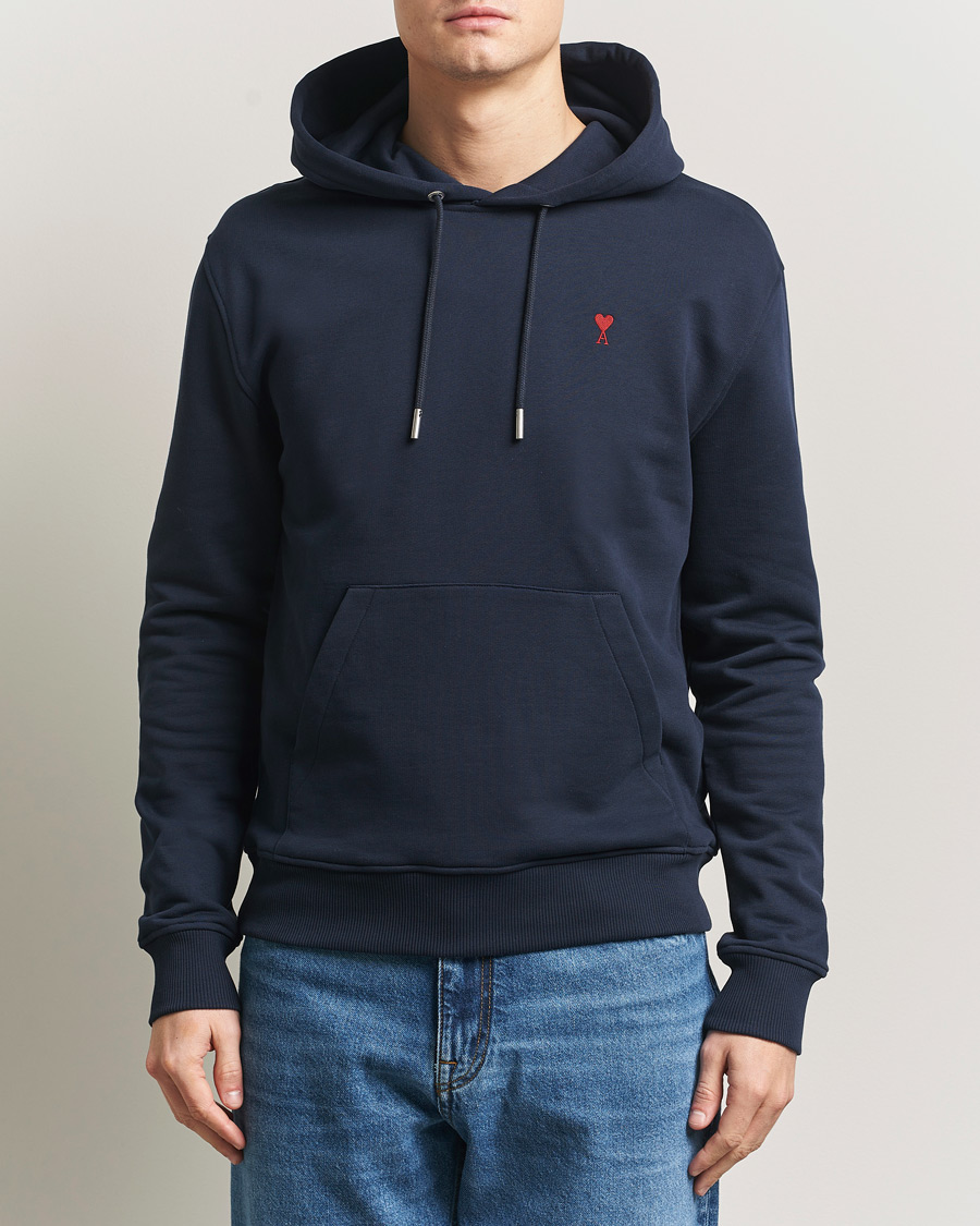 Uomini | Maglieria | AMI | Heart Logo Hoodie Navy