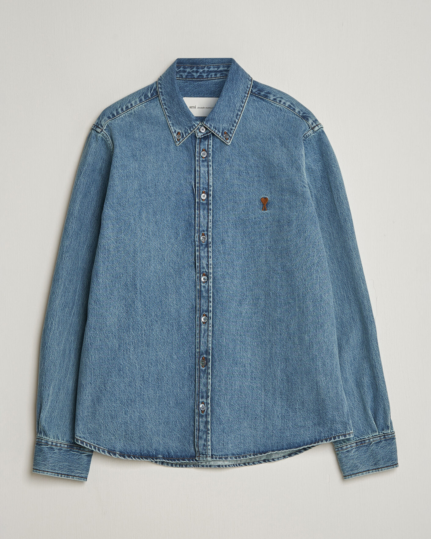 Uomini | Camicie | AMI | Denim Overshirt Used Blue