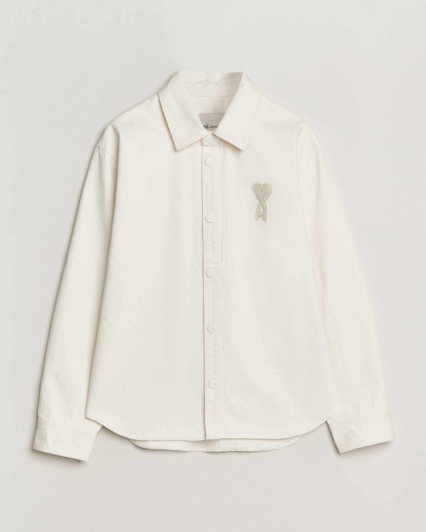 Uomini | Camicie | AMI | Cotton Twill Overshirt Creme