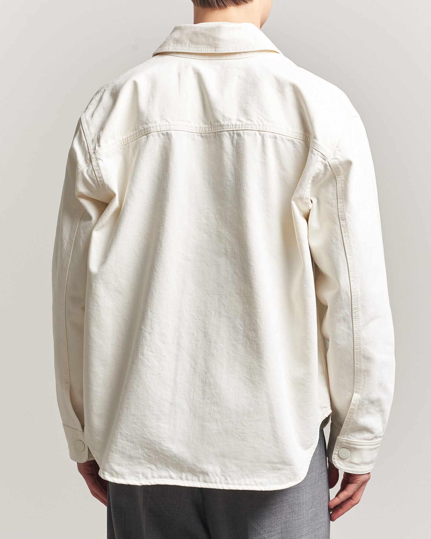 Uomini | Camicie | AMI | Cotton Twill Overshirt Creme