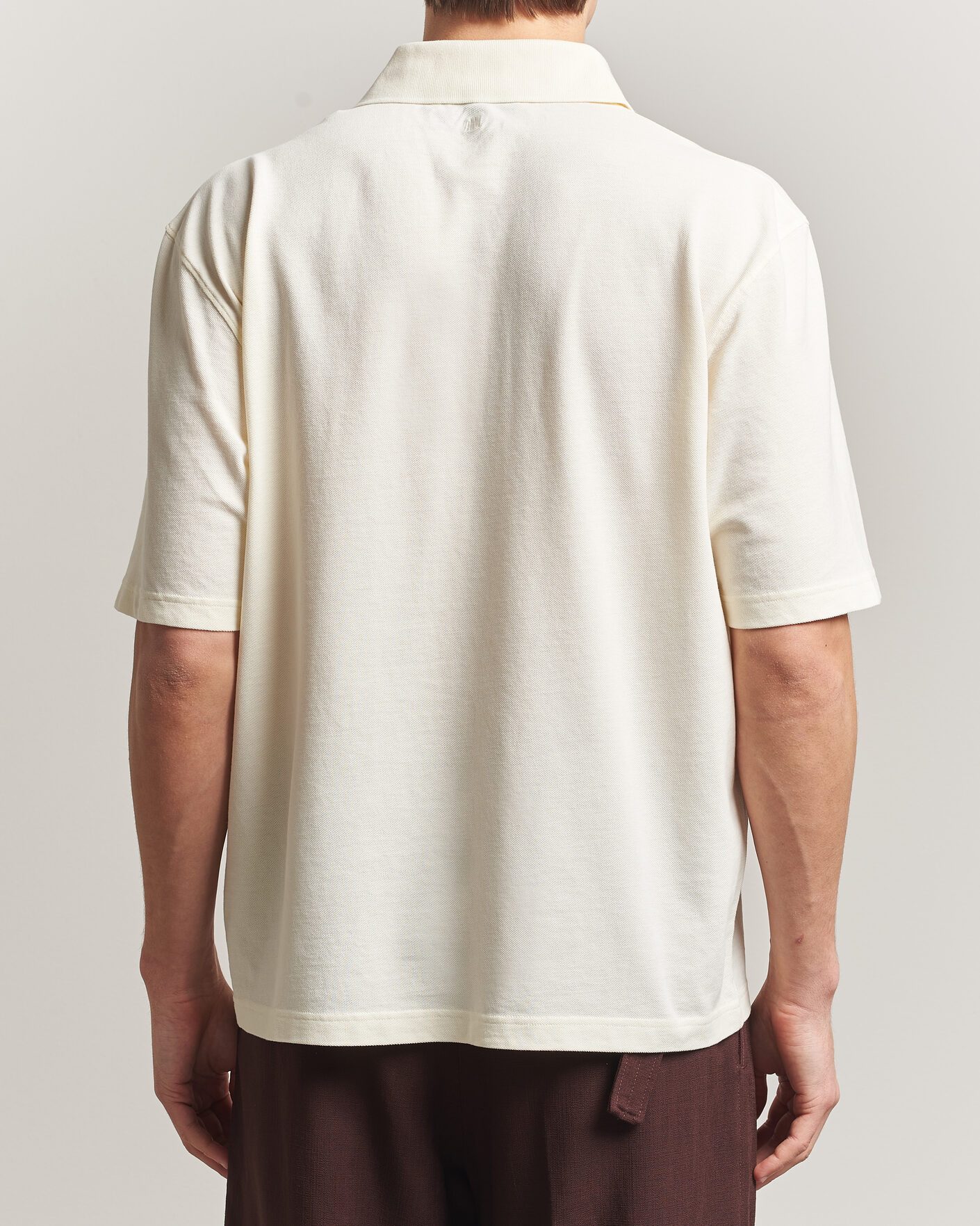 Uomini | Polo | AMI | Knitted Heart Logo Polo Creme