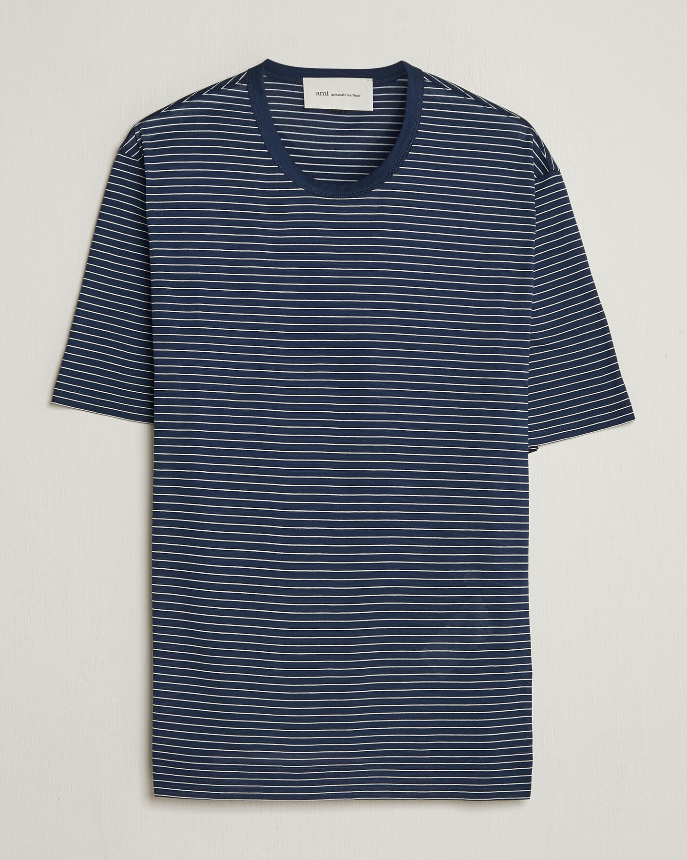 Uomini | T-shirt | AMI | Striped T-Shirt Navy/White