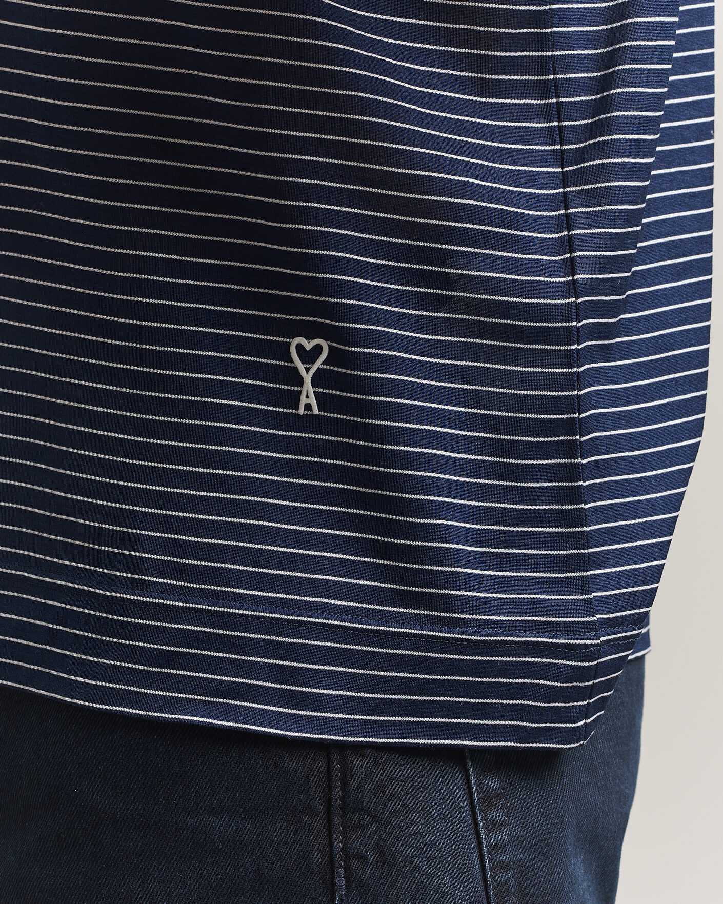 Uomini | T-shirt | AMI | Striped T-Shirt Navy/White