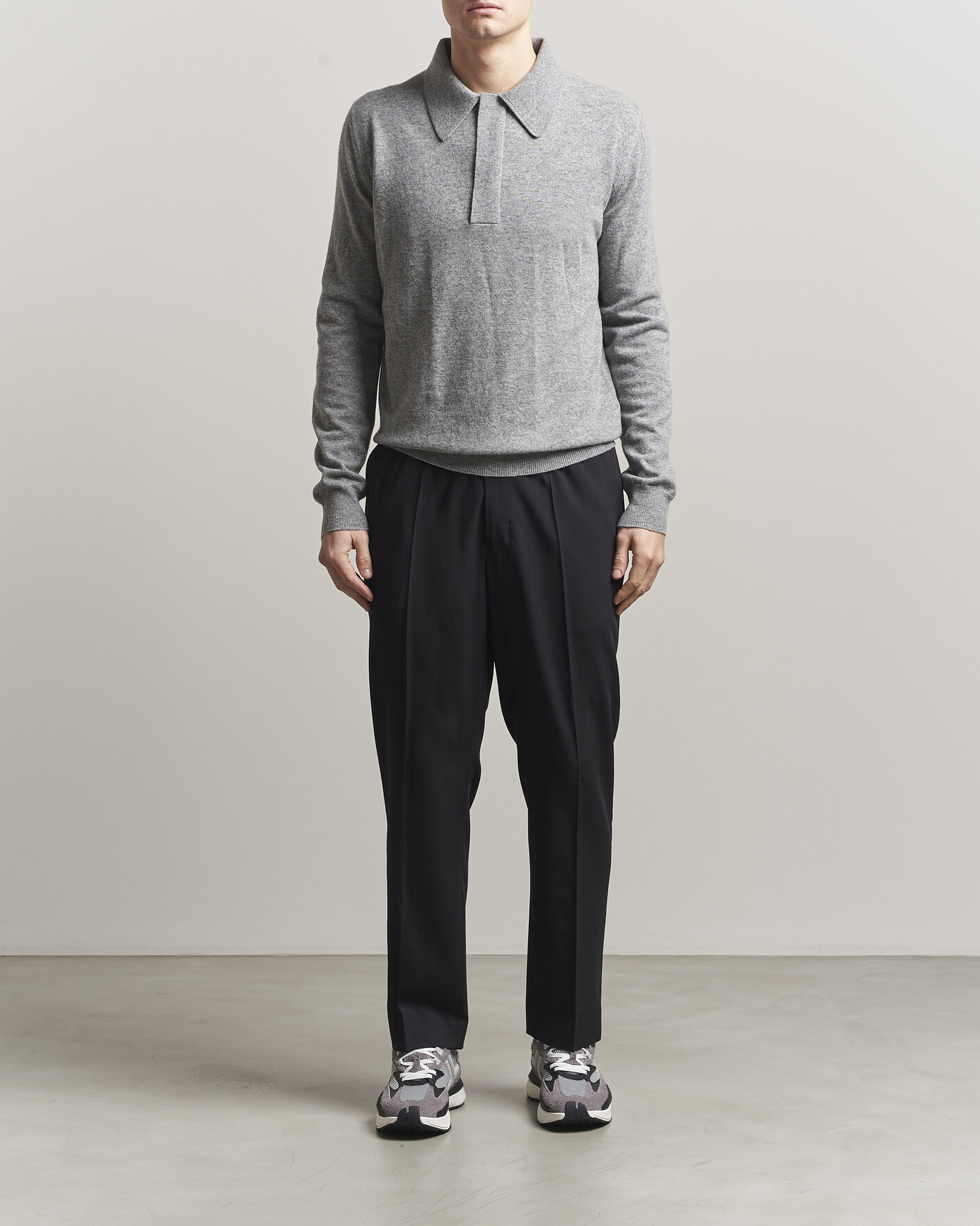 Uomini | Pantaloni | AMI | Wool Drawstring Trousers Black