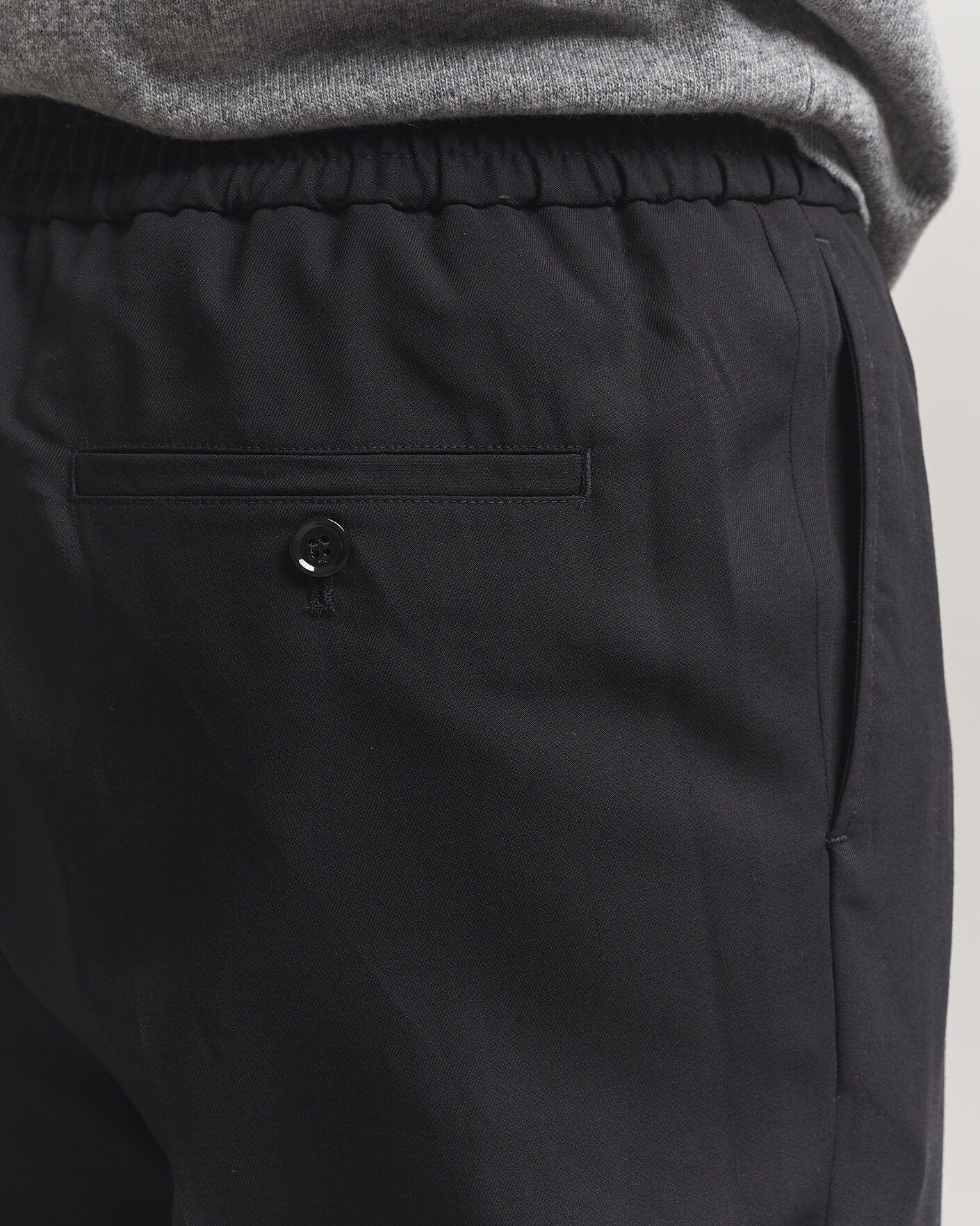 Uomini | Pantaloni | AMI | Wool Drawstring Trousers Black