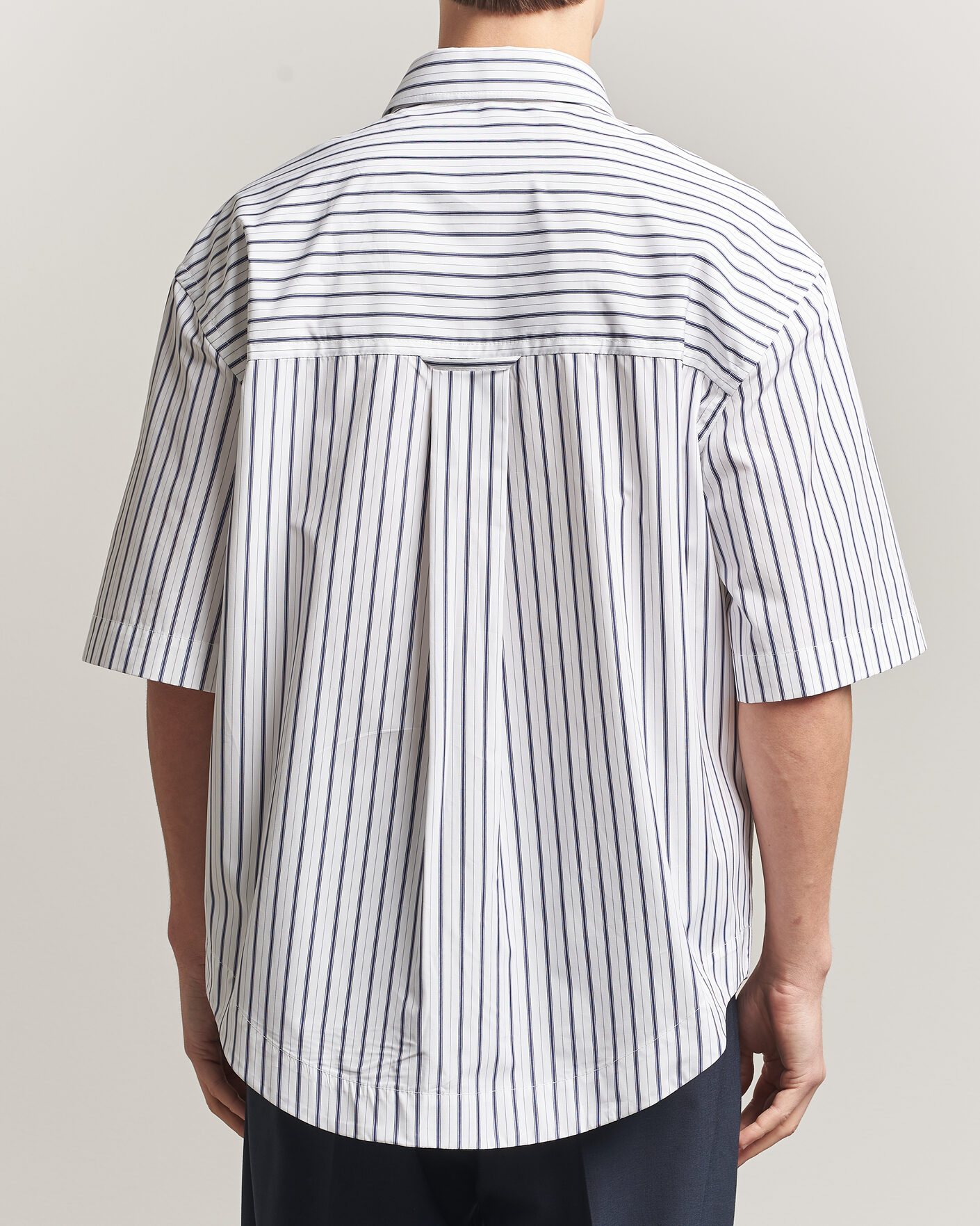 Uomini | Camicie | AMI | Short Sleeve Camp Collar Shirt White/Blue