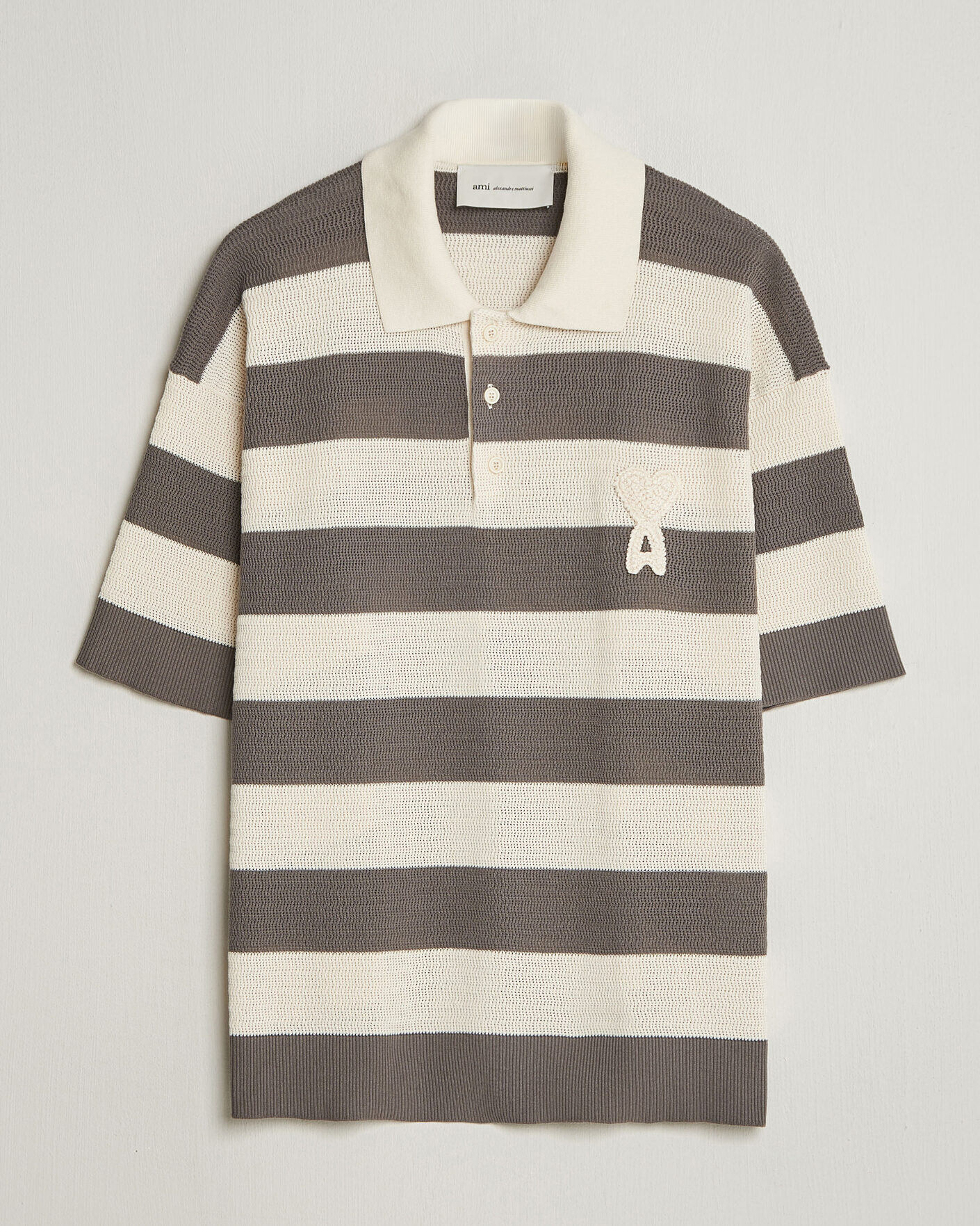 Uomini | Polo | AMI | Striped Polo White/Grey
