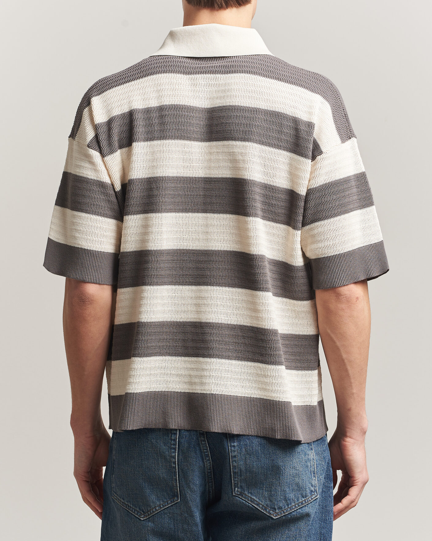 Uomini | Polo | AMI | Striped Polo White/Grey