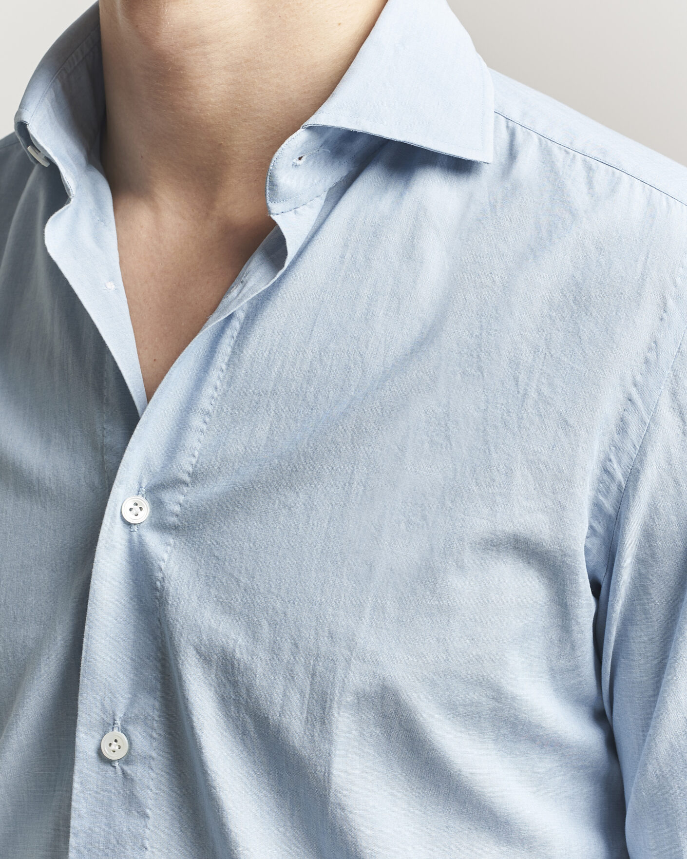 Uomini | Camicie | 100Hands | Light Cotton Voile Denim Shirt Blue