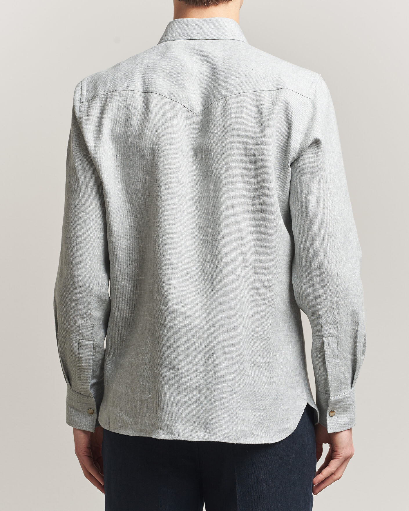 Uomini | Camicie | 100Hands | Two Pocket Western Linen Shirt Mint Green