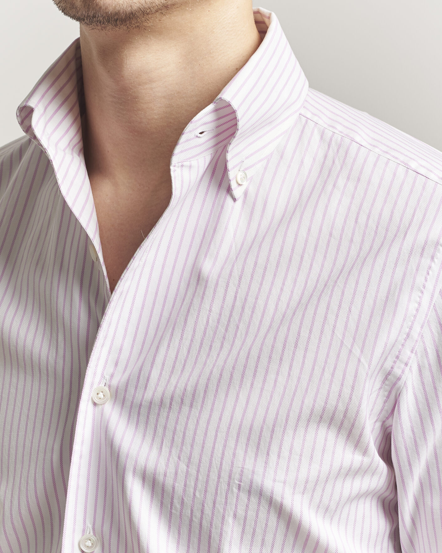 Uomini | Camicie | 100Hands | Washed Striped Oxford Shirt Lavender
