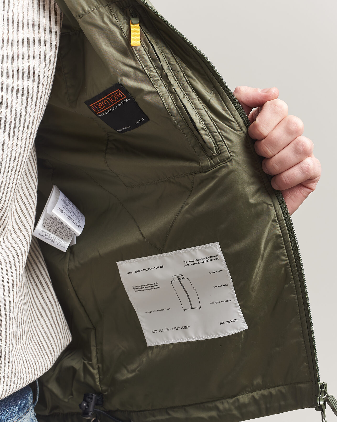 Uomini | Gilet | Aspesi | Vernes Nylon Gilet Olive