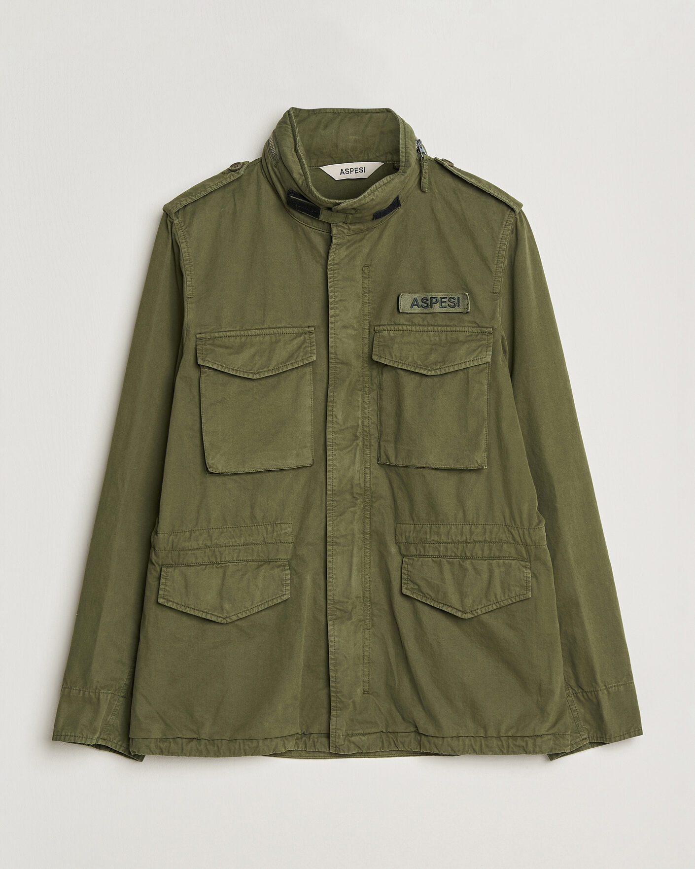 Uomini | Giacche | Aspesi | Washed Cotton Field Jacket Military