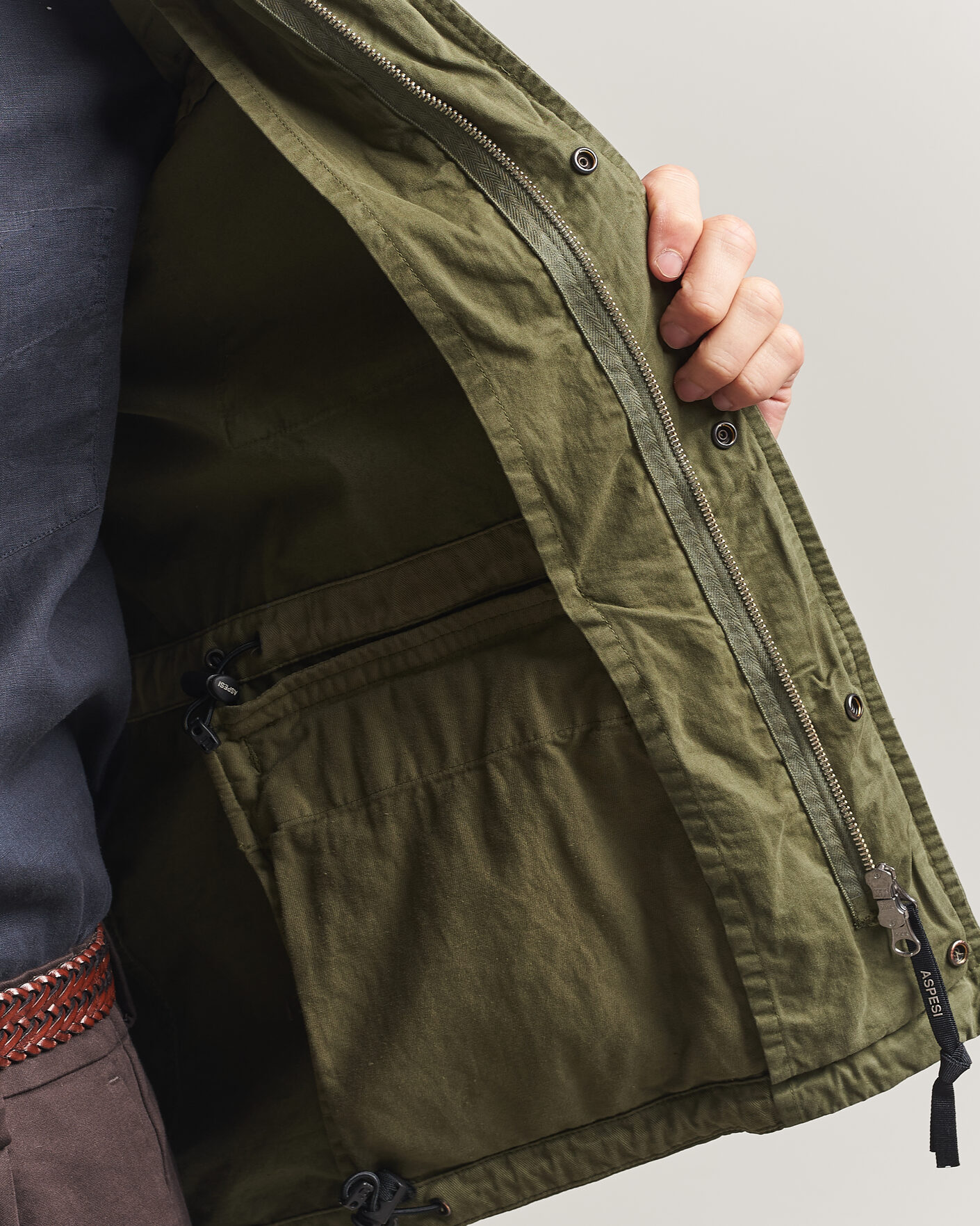 Uomini | Giacche | Aspesi | Washed Cotton Field Jacket Military