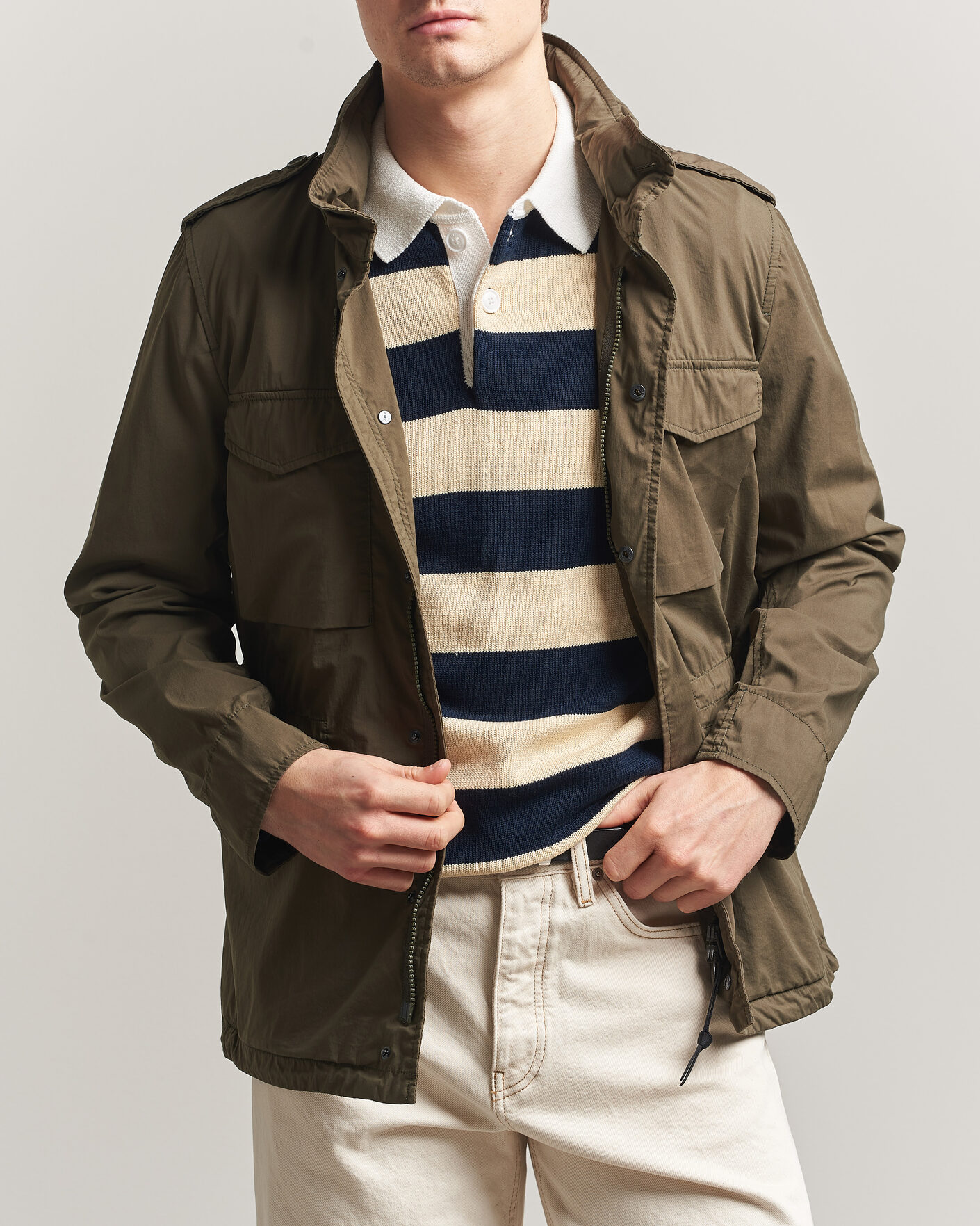 Uomini | Giacche | Aspesi | Lightweight Cotton Field Jacket Military