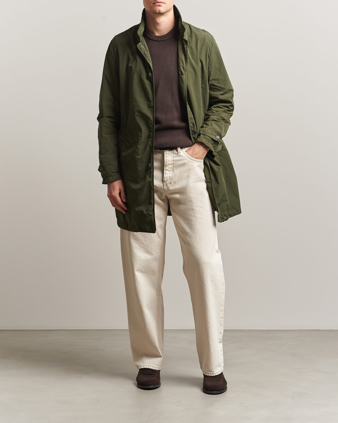 Uomini | Giacche | Aspesi | Garment Dyed Lemon Coat Military