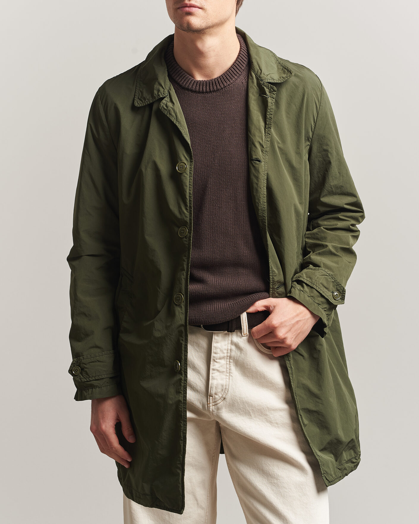 Uomini | Giacche | Aspesi | Garment Dyed Lemon Coat Military