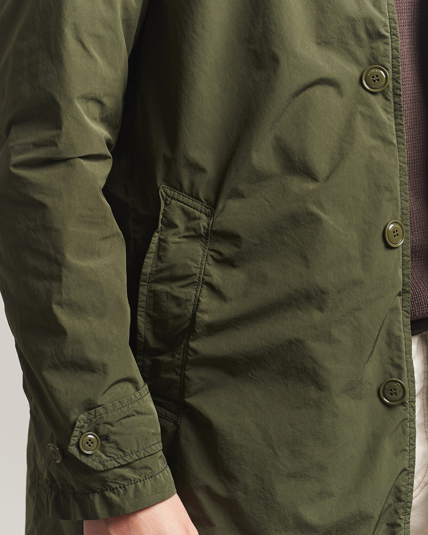 Uomini | Giacche | Aspesi | Garment Dyed Lemon Coat Military