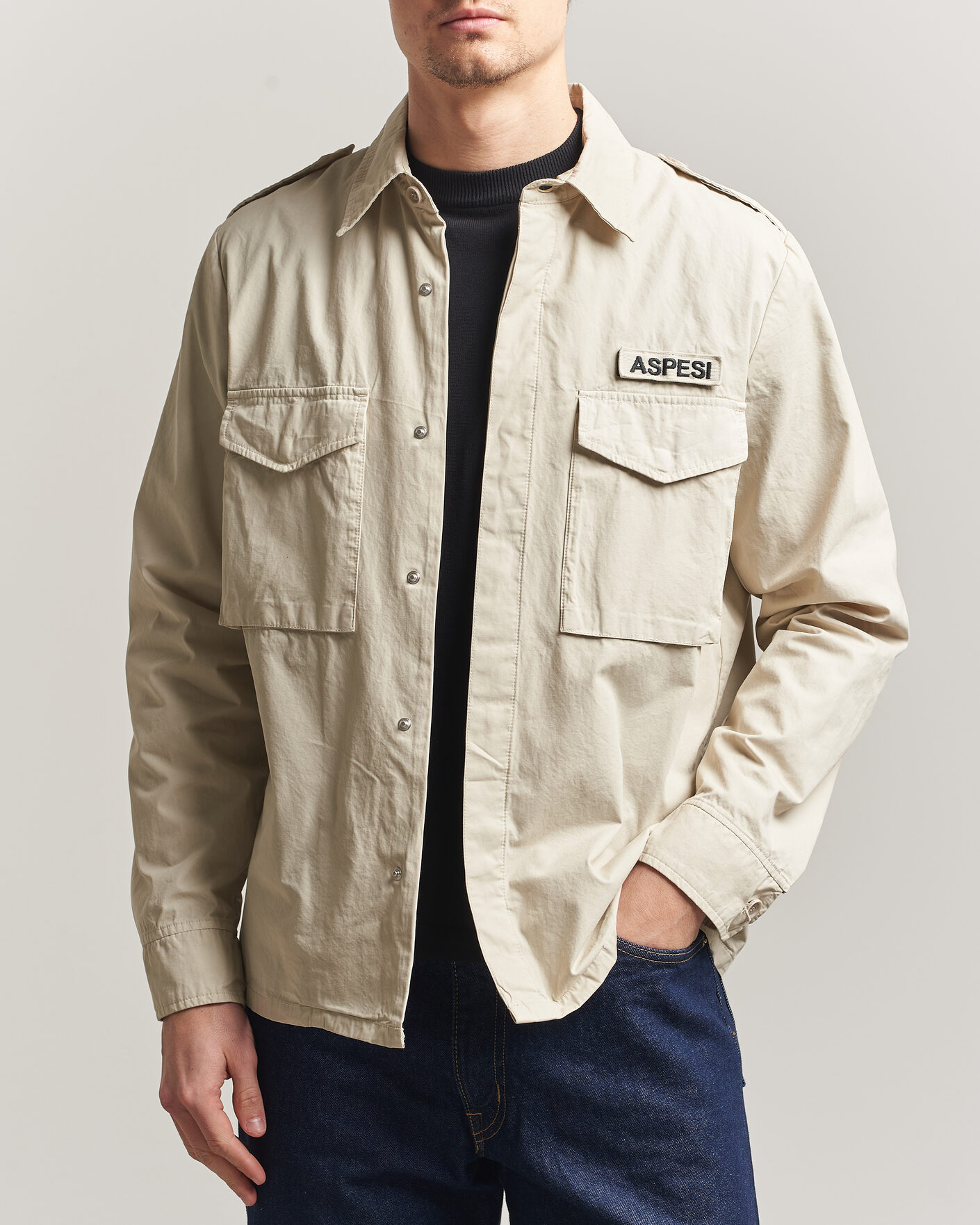 Uomini | Giacche | Aspesi | Cotton Field Shirt Sand