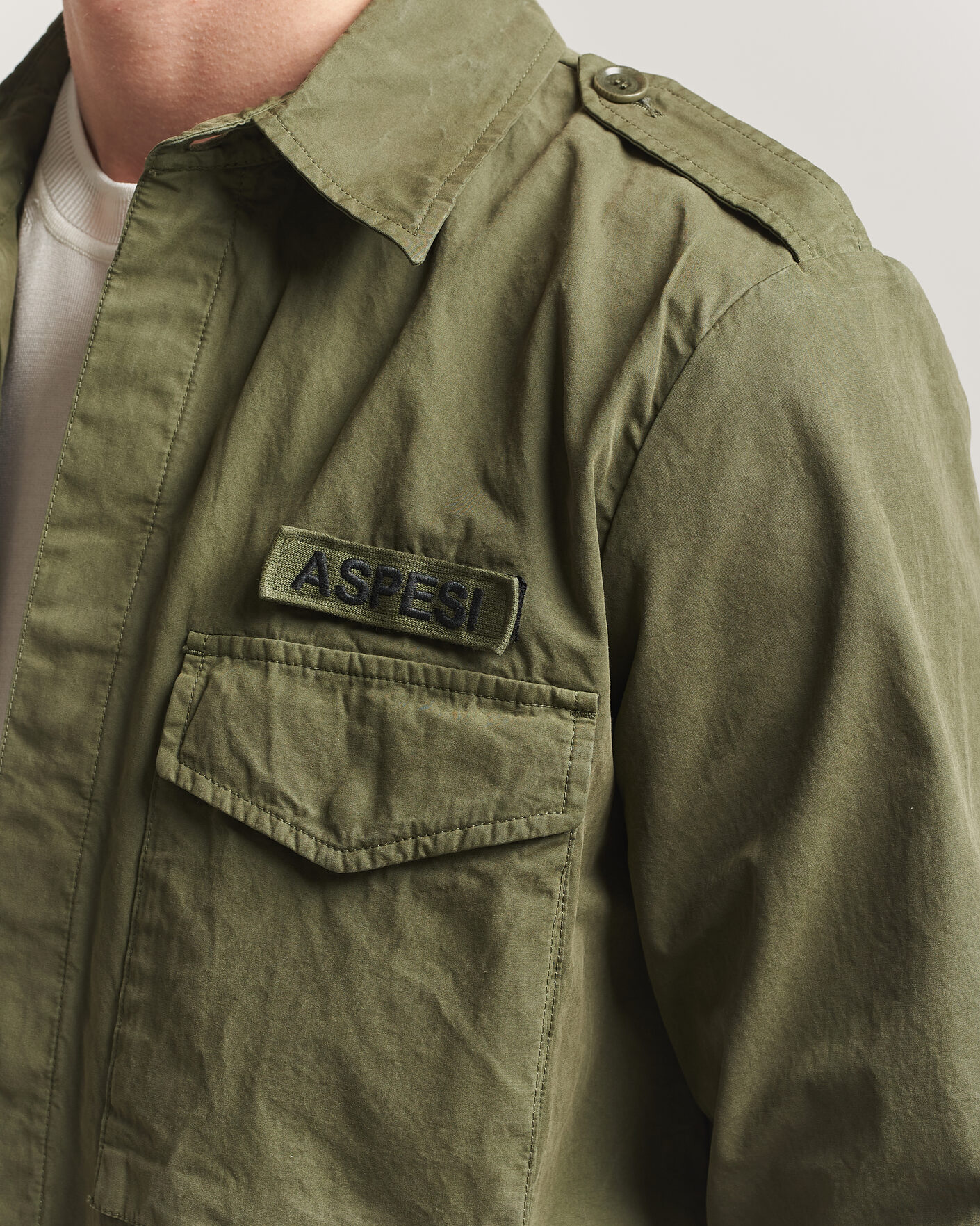 Uomini | Giacche | Aspesi | Cotton Field Shirt Olive